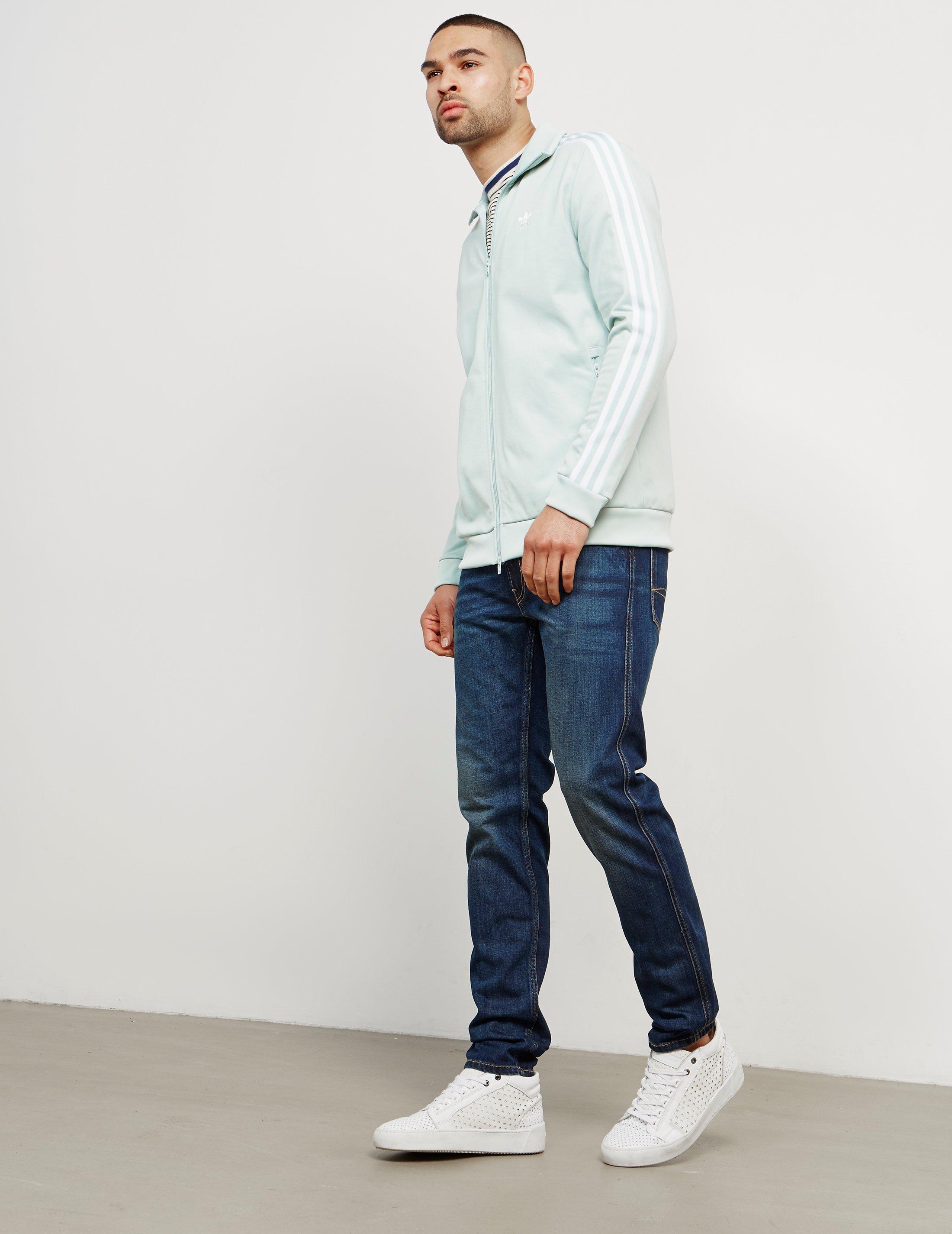 adidas beckenbauer track top green