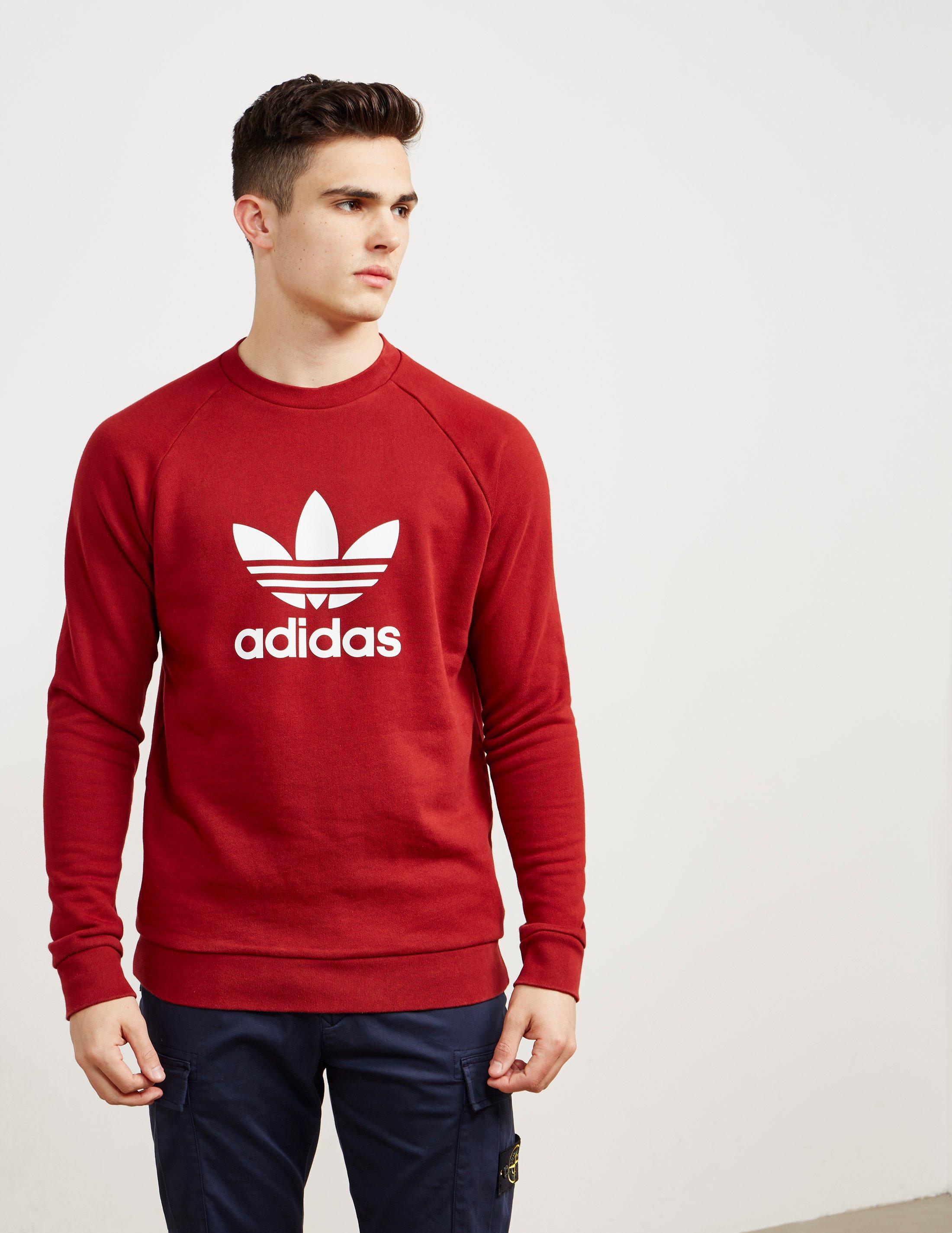 adidas Originals Cotton Mens Trefoil Crew Sweatshirt Rust adidas Originals Cotton Mens Trefoil Crew Sweatshirt Rust