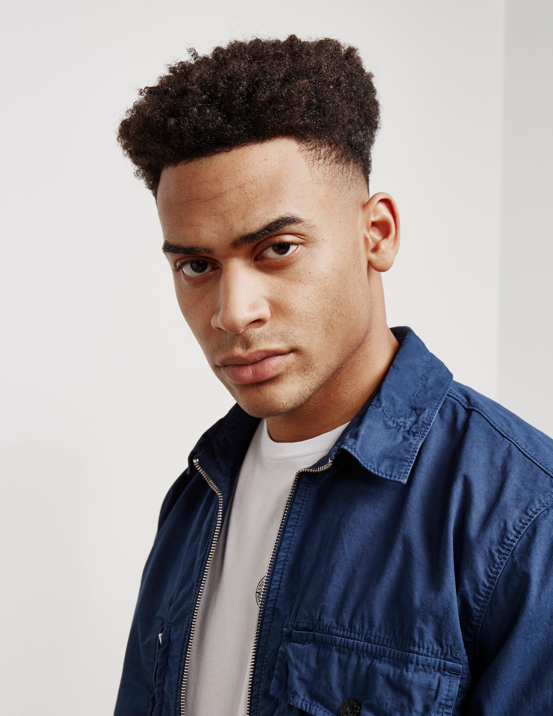 Stone Island Cotton Mens Garment Dyed Pocket Overshirt Navy Blue