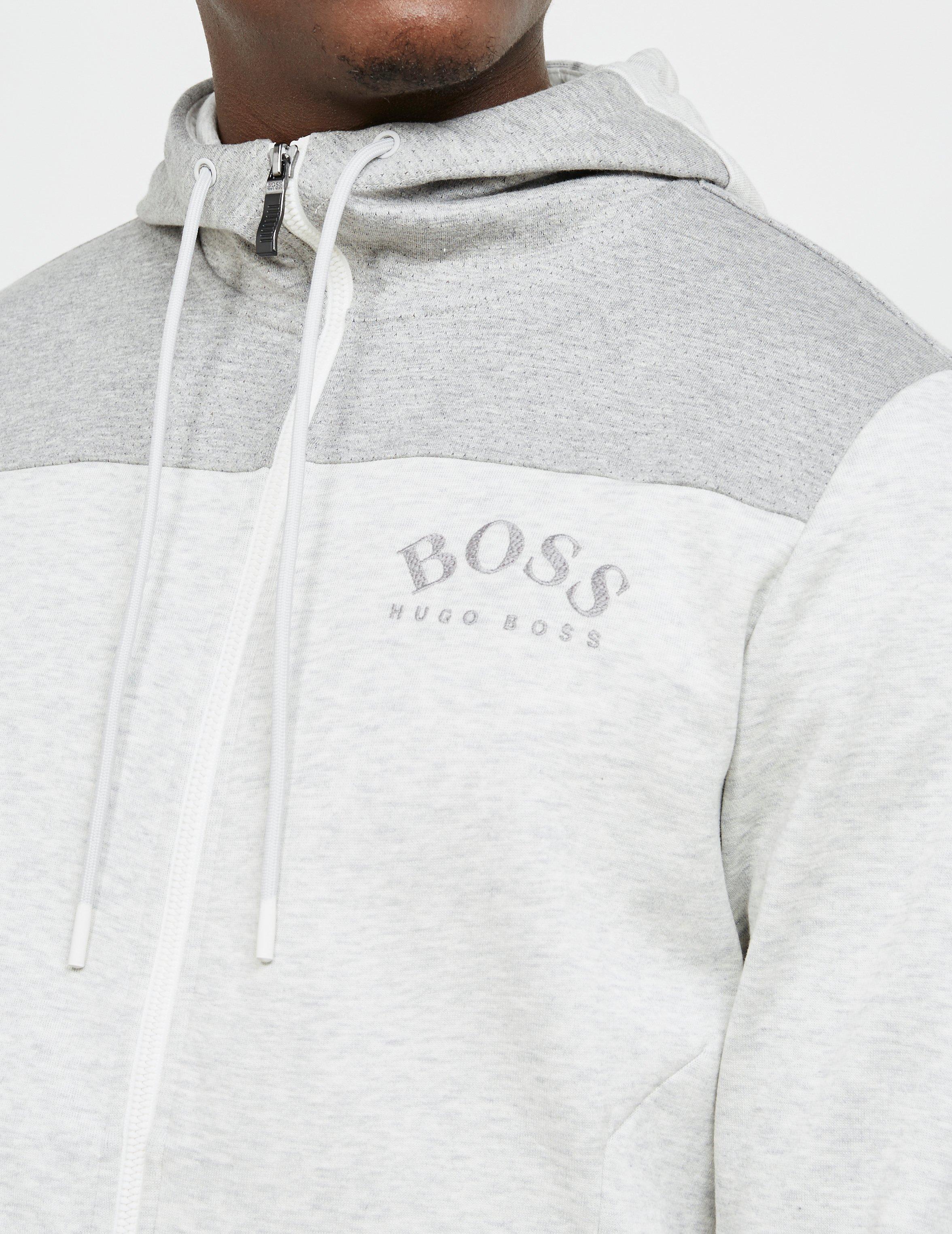 BOSS by HUGO BOSS Cotton Saggy Full Zip Hoodie Grey in Gray for Men - Lyst