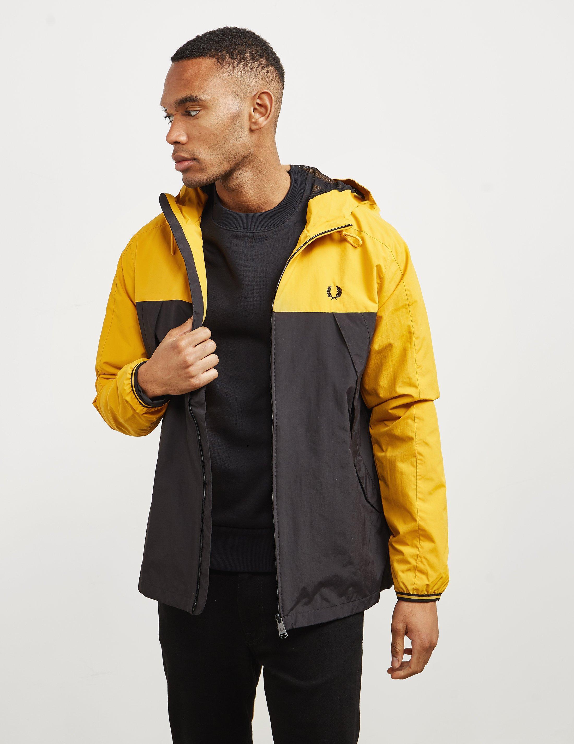 Fred Perry Synthetic Colour Block Panel Jacket Yellow/black for Men | Lyst