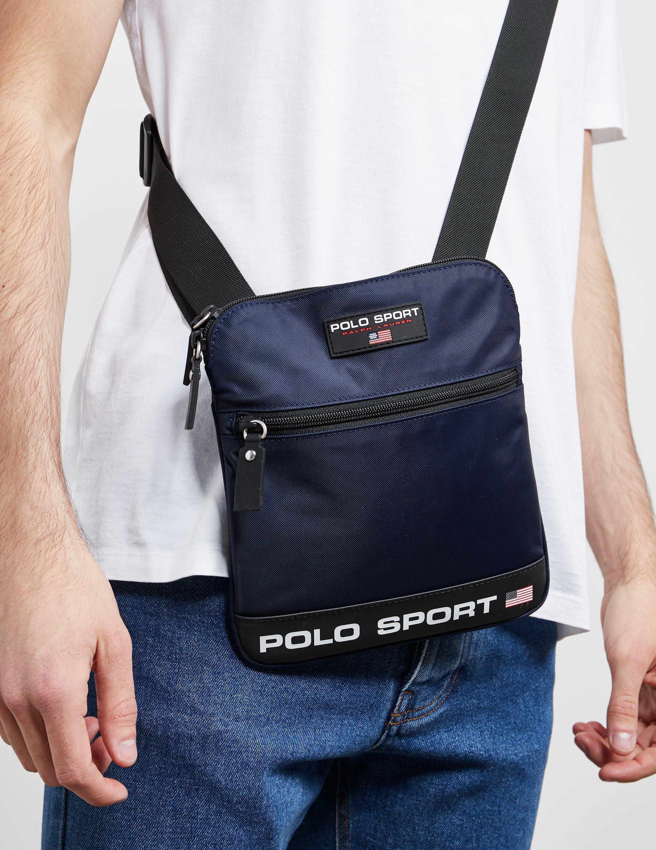 Polo Ralph Lauren Sport Flat Crossbody Bag Blue for Men | Lyst