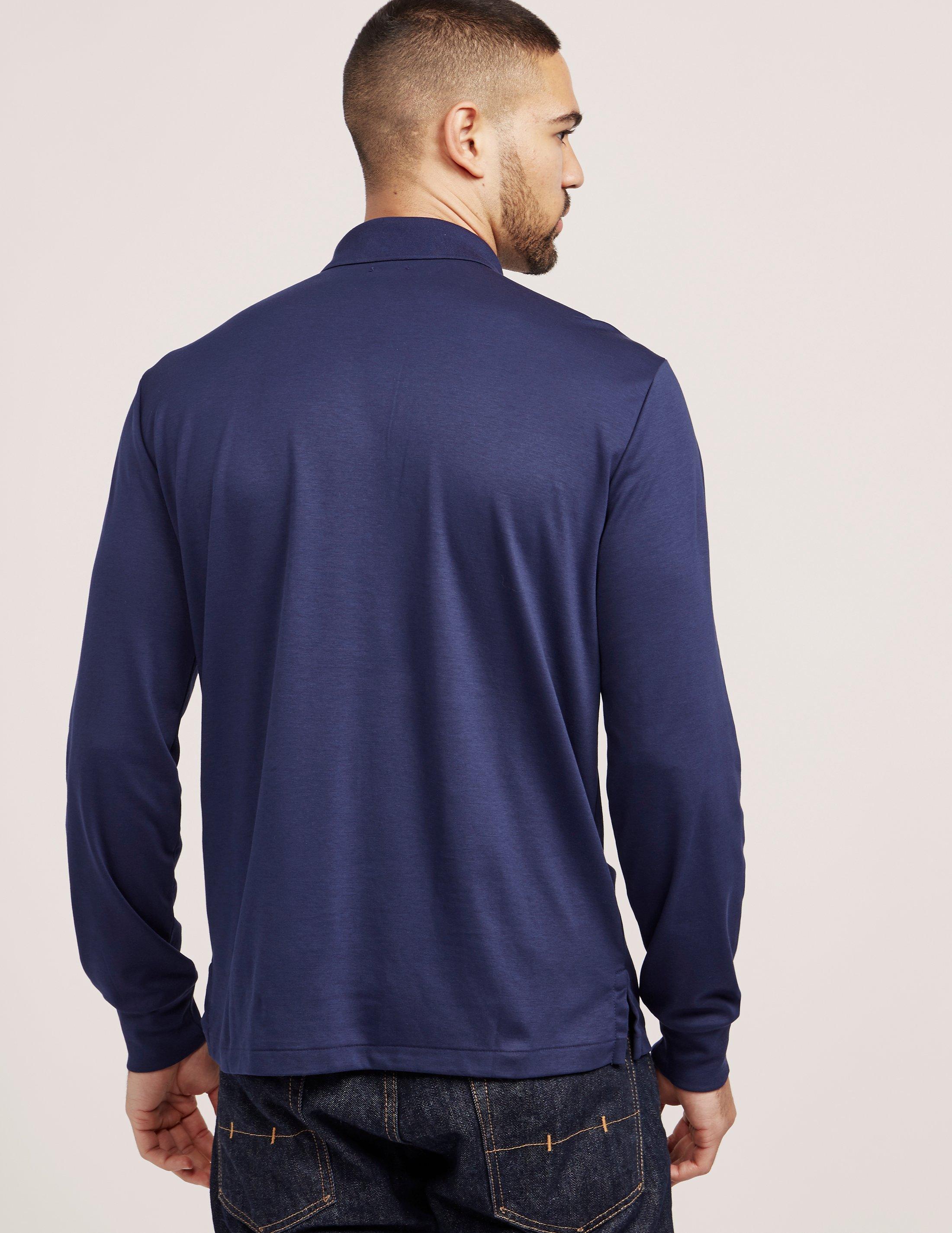 Polo Ralph Lauren Mens Pima Cotton Long Sleeve Polo Shirt Navy Blue for Men  | Lyst