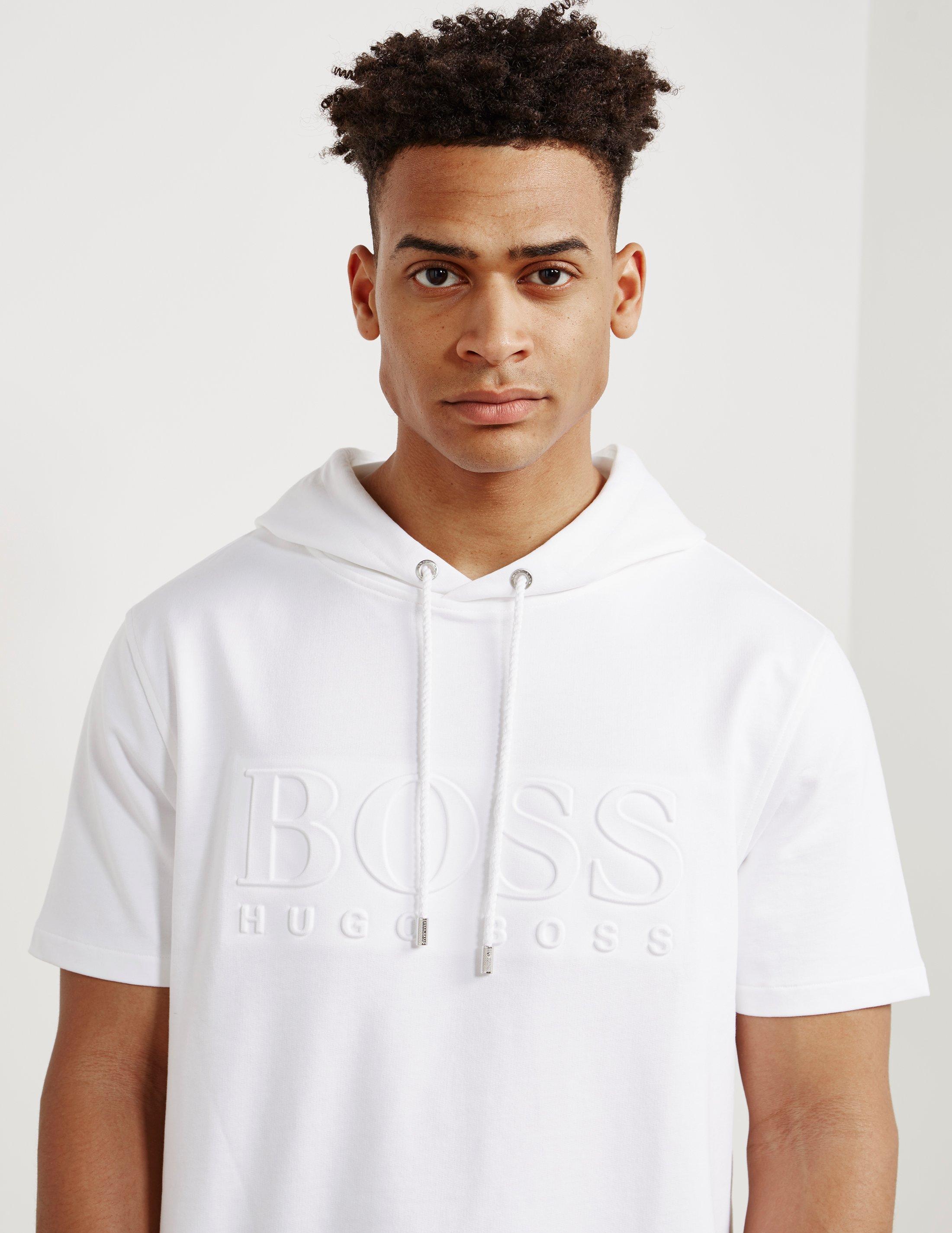 BOSS by HUGO BOSS Cotton Mens Emed Short Sleeve Hoodie White for Men | Lyst