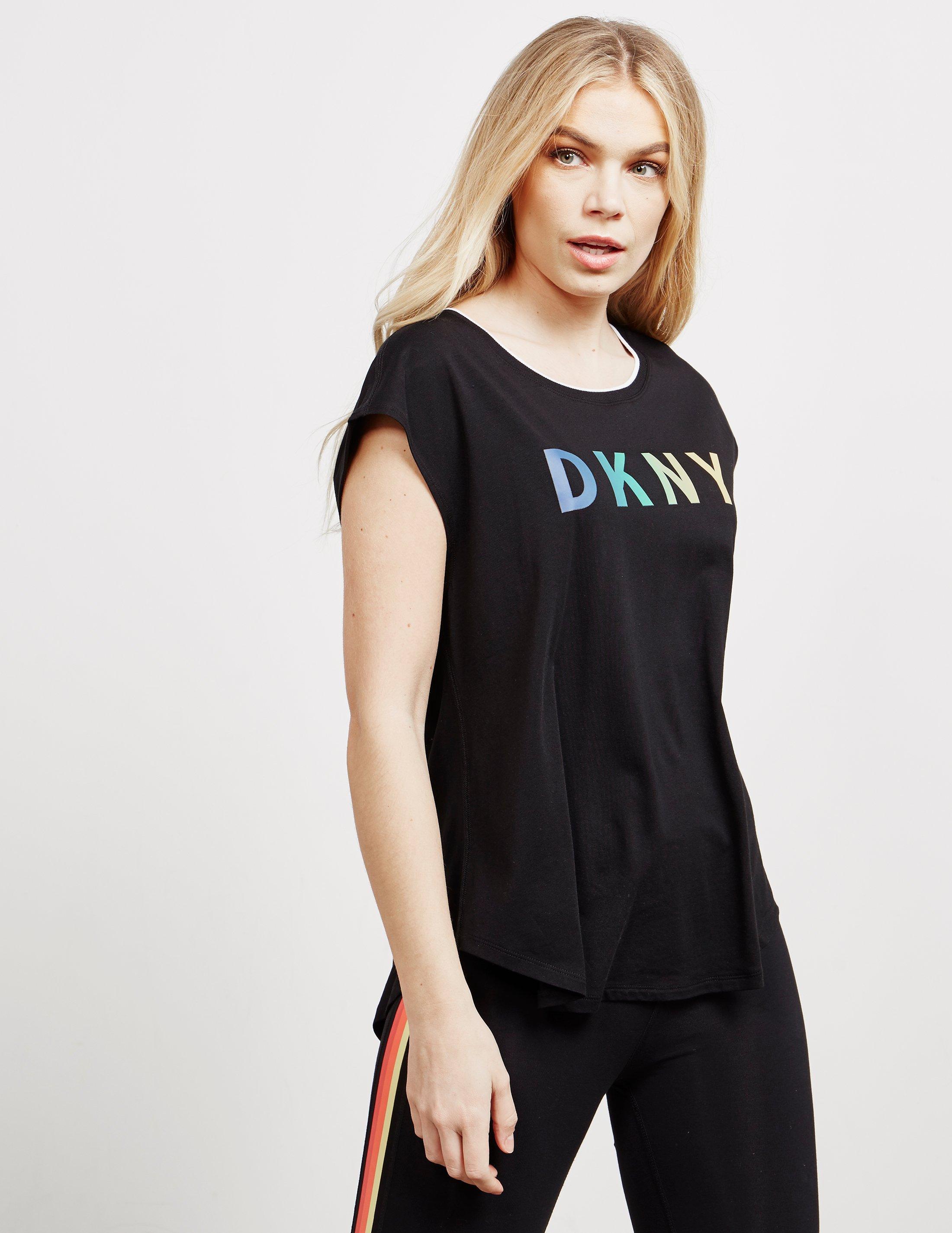 DKNY Rainbow Logo Short Sleeve T-shirt Black | Lyst Canada