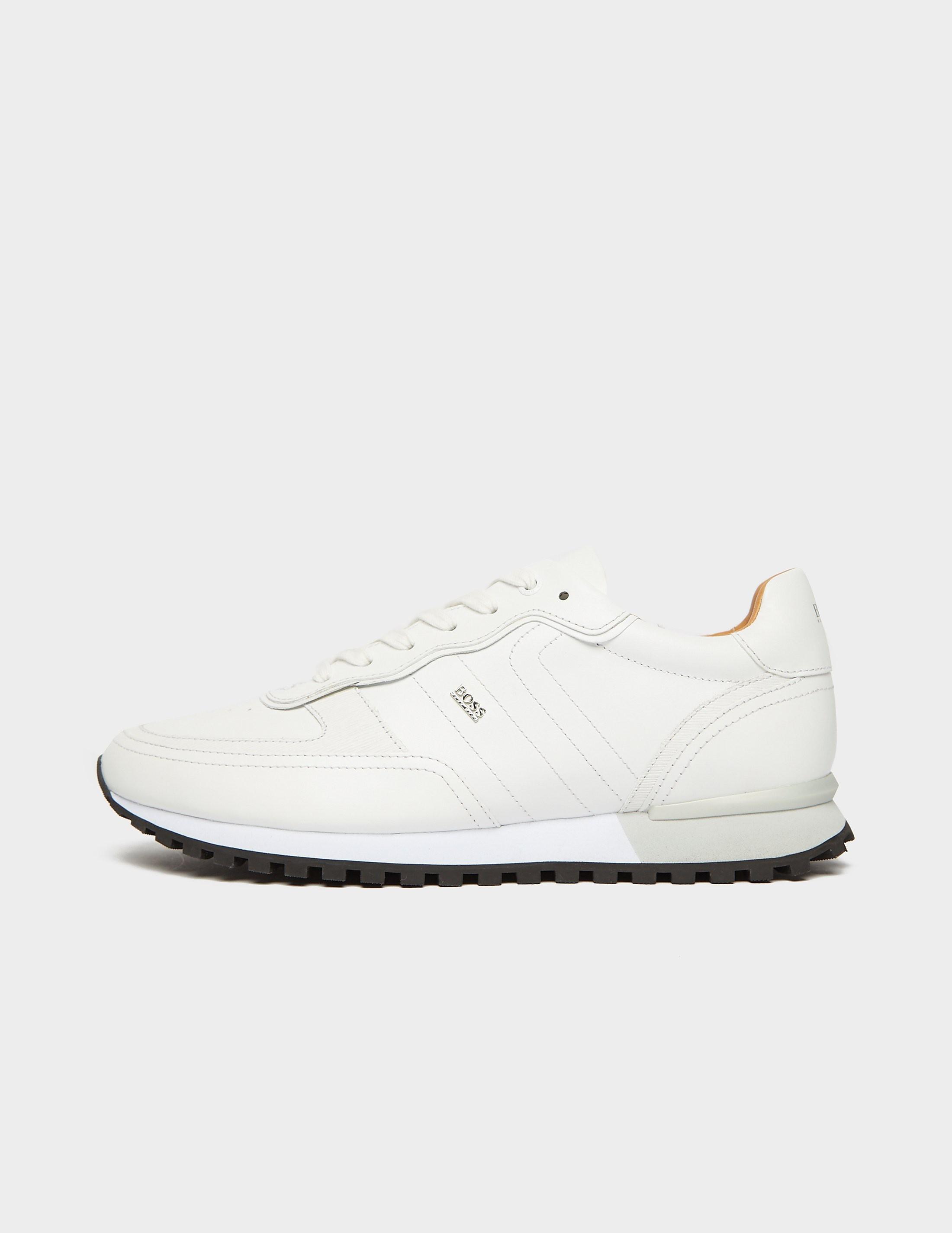 BOSS by HUGO BOSS Parkour Premium Leather Trainers in White for Men - Lyst