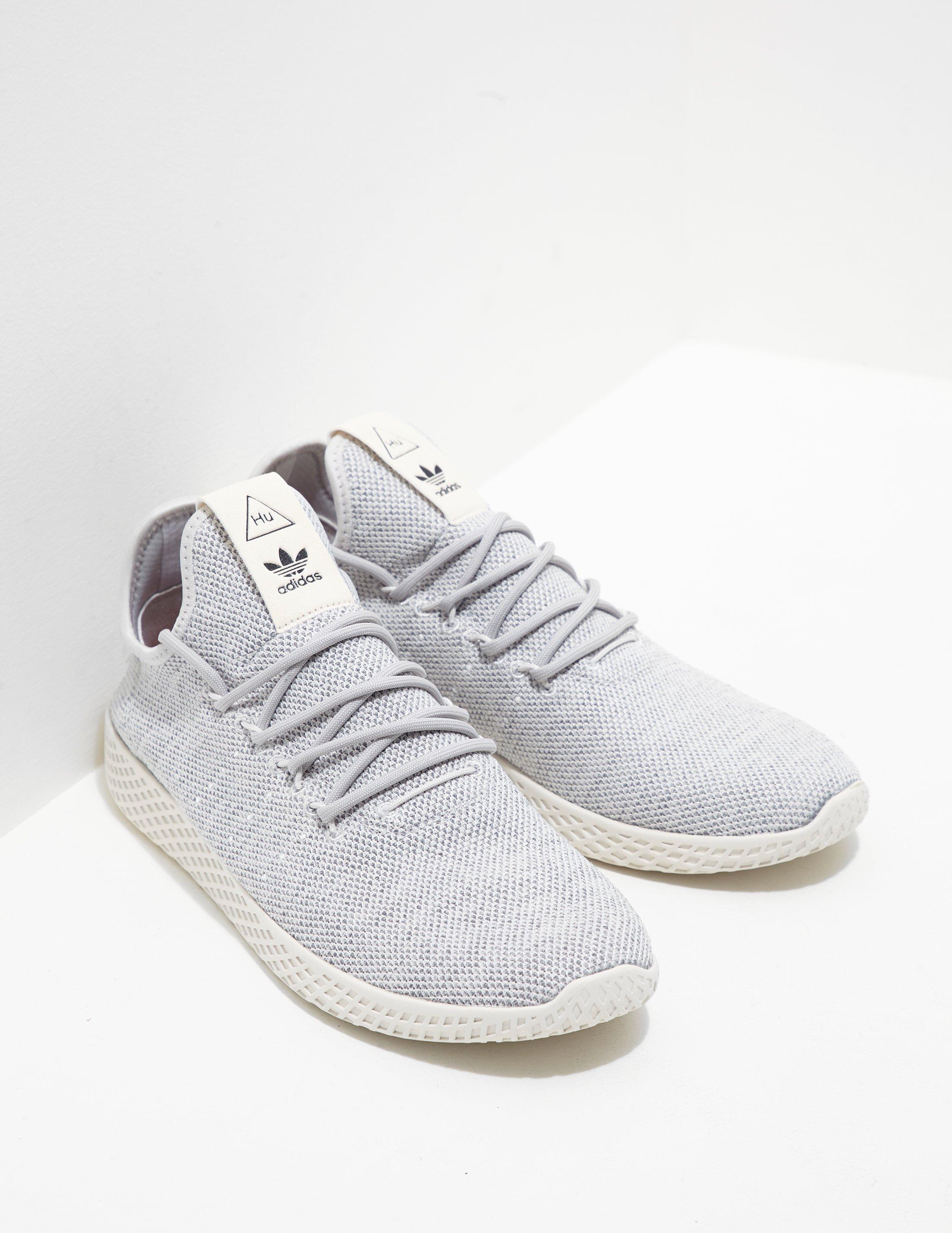 adidas Originals Lace Mens X Pharrell Williams Tennis Hu Primeknit Grey in  Gray for Men | Lyst