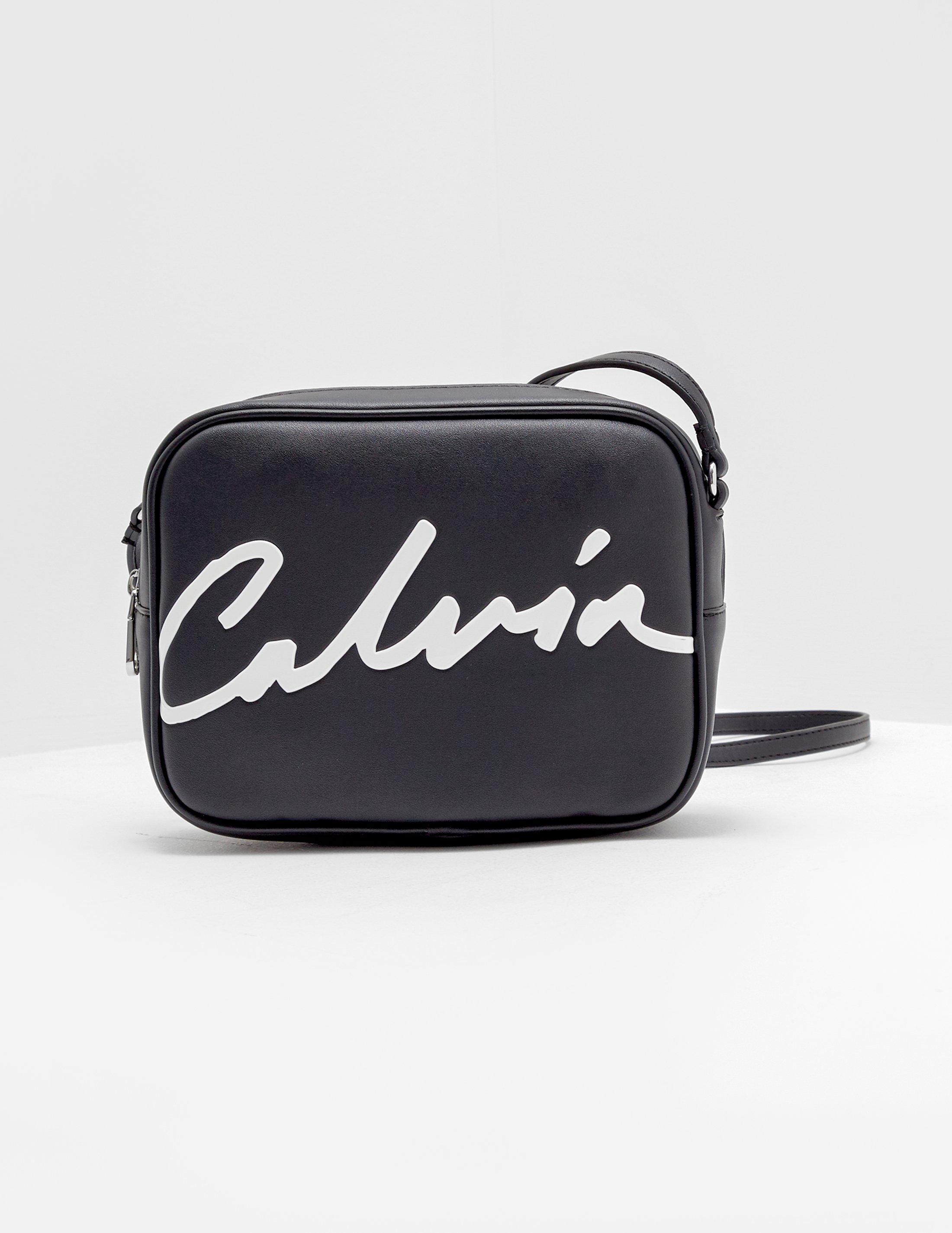 Calvin Klein Denim Script Camera Bag Black | Lyst