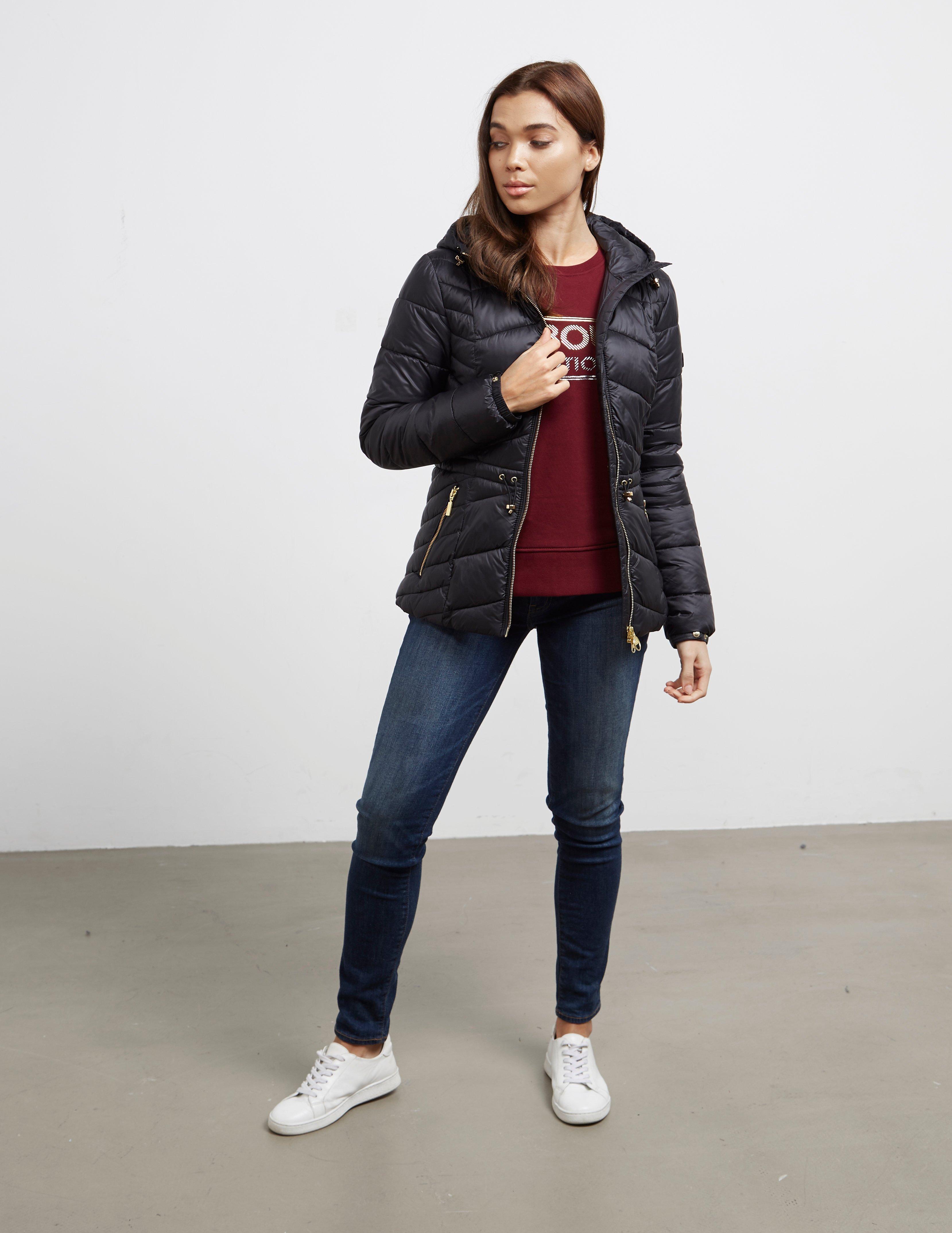 barbour international ace quilted jacket with hood