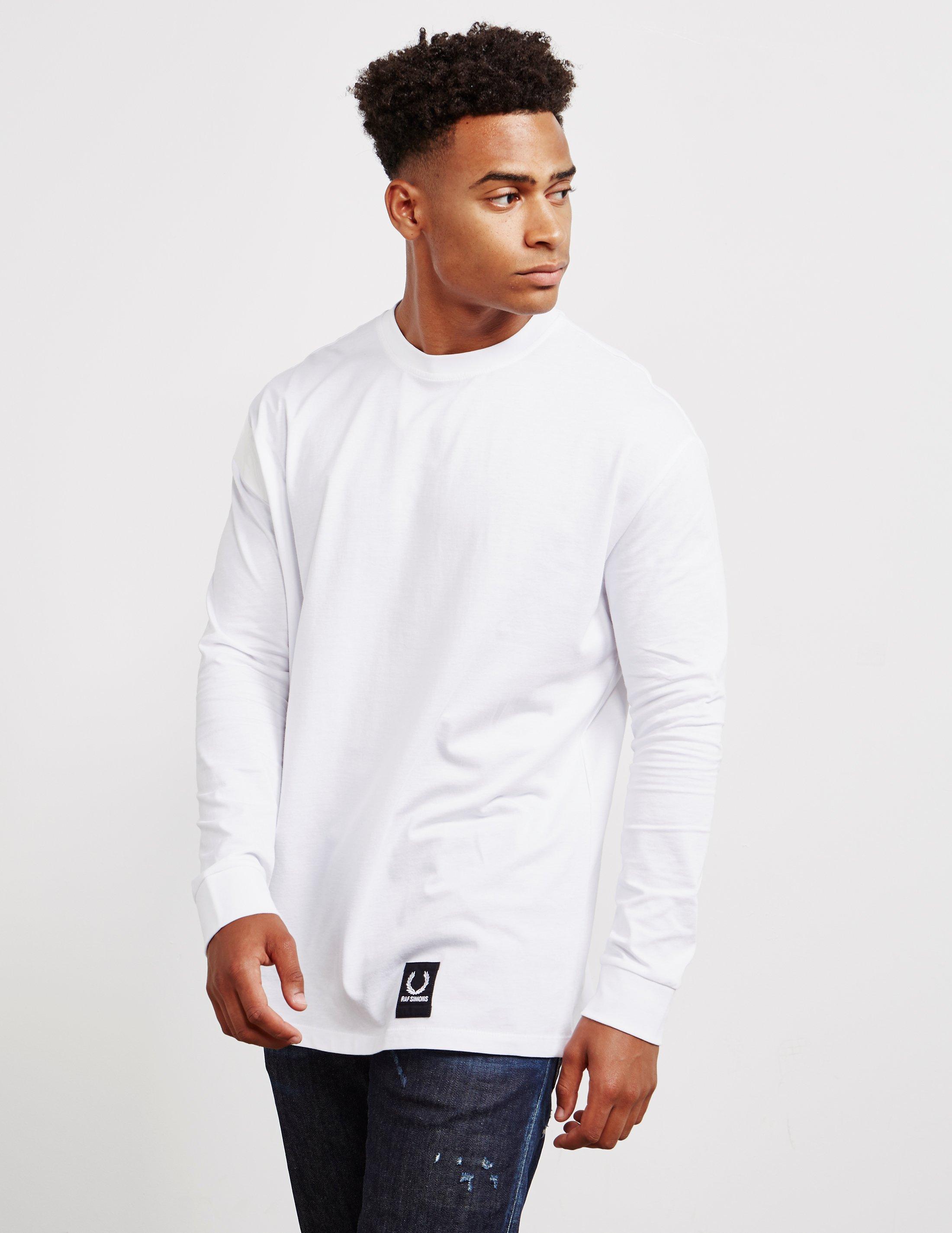 Fred Perry Cotton X Raf Simons Long Sleeve Tape T-shirt White for Men | Lyst