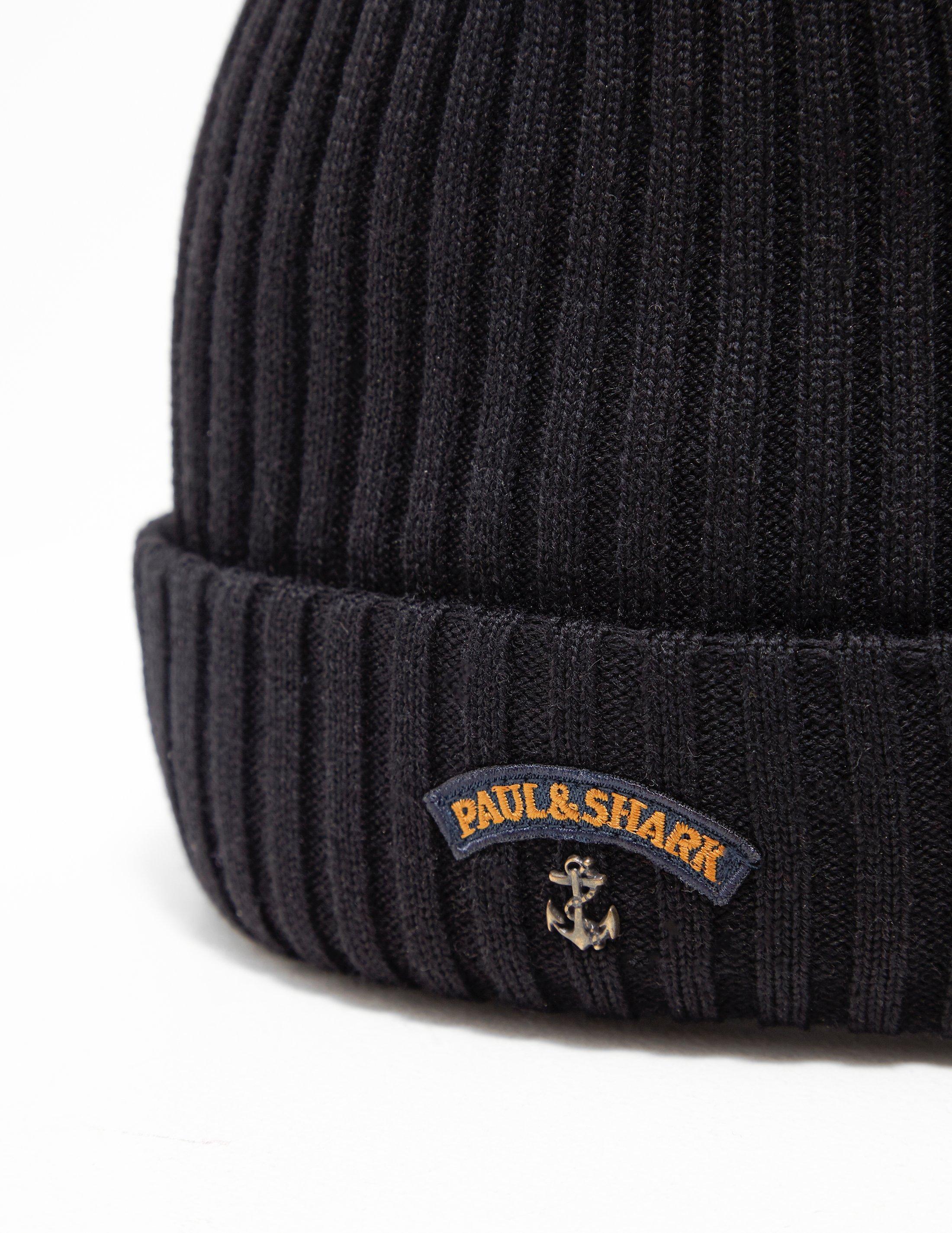 paul and shark beanie black