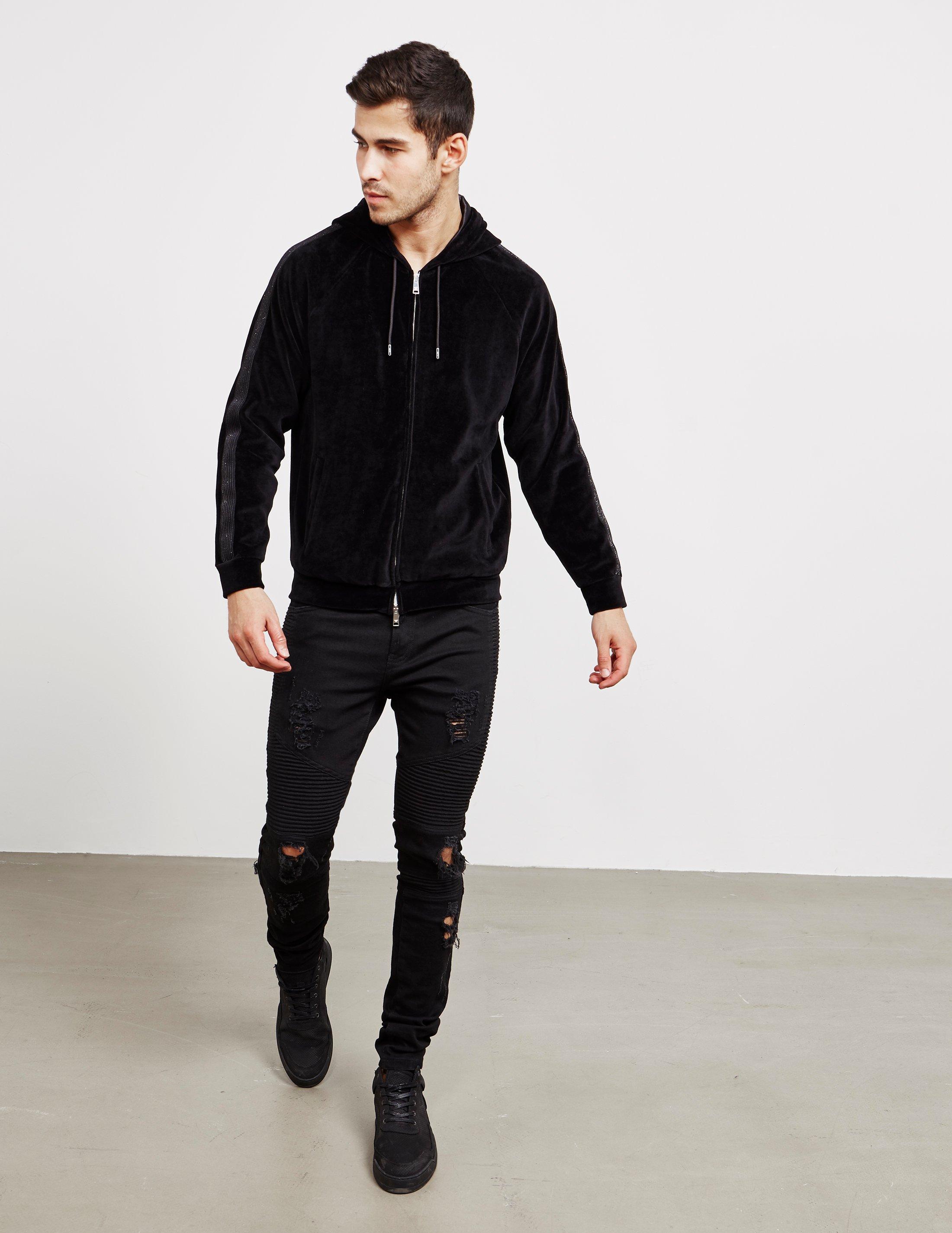 emporio armani velour hoodie