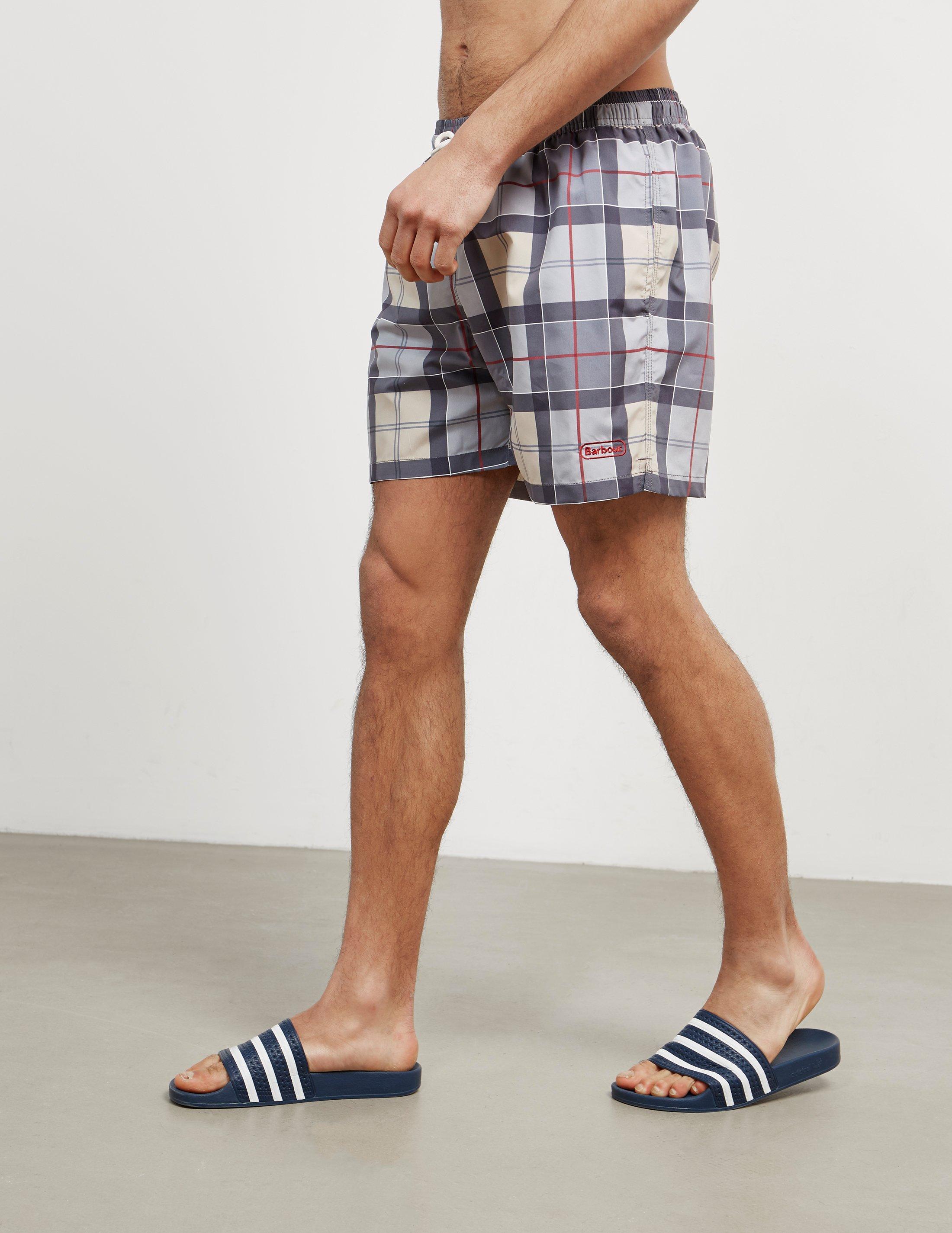 barbour tartan swim shorts