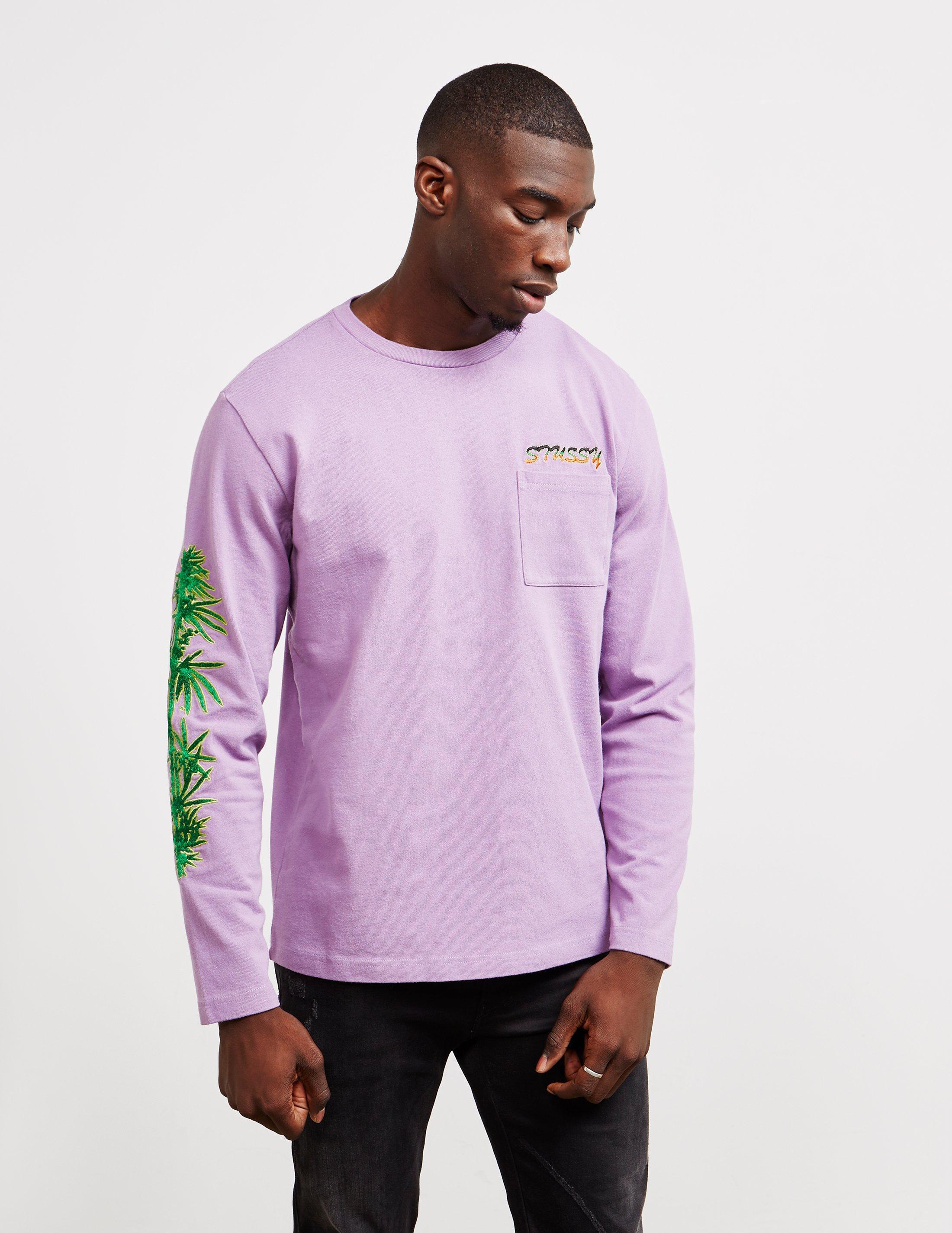 Stussy Cotton Mens Leaves Long Sleeve T-shirt Purple for Men - Lyst