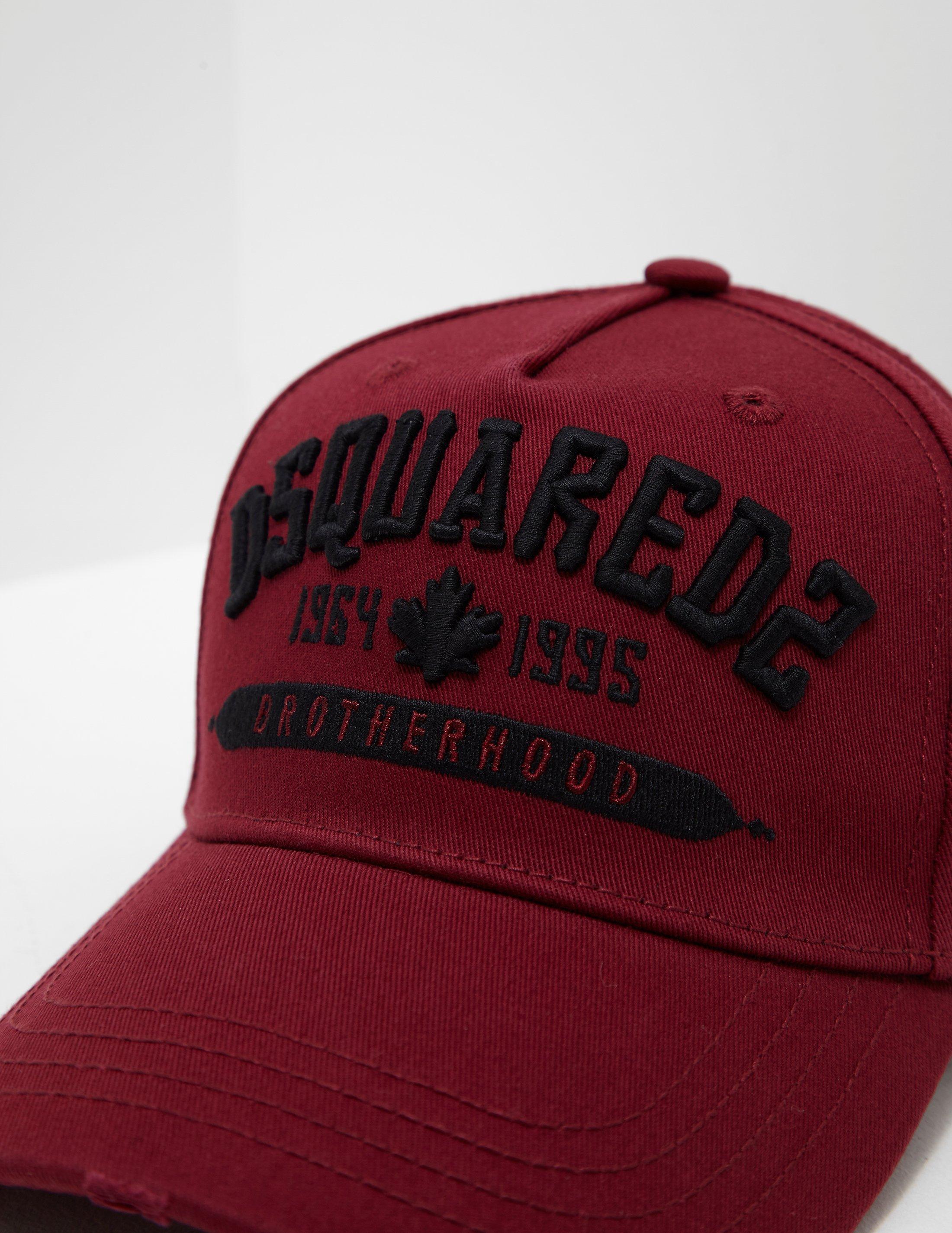 DSquared² Cotton Mens Brotherhood Cap in Red for Men - Lyst
