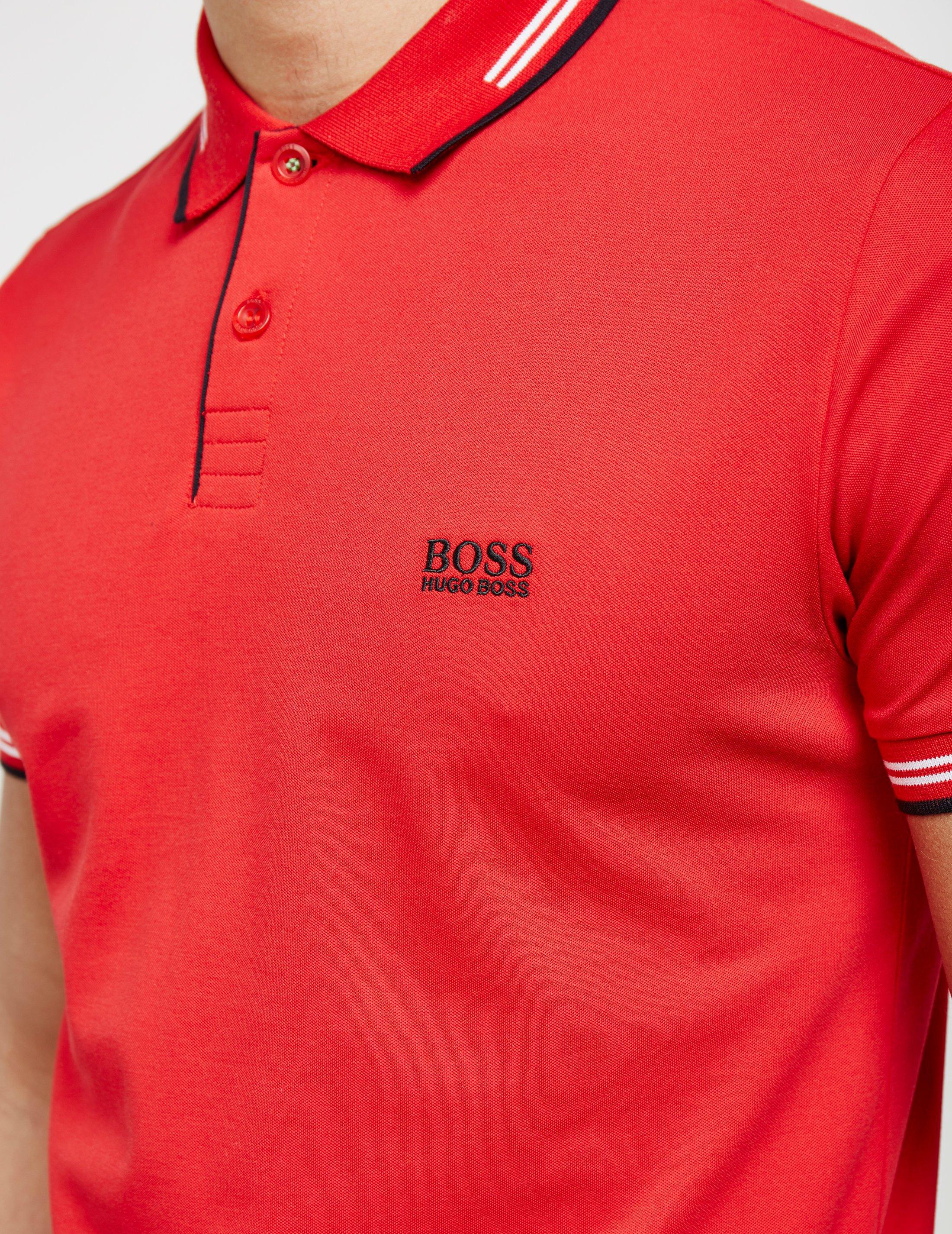 mens red hugo boss polo