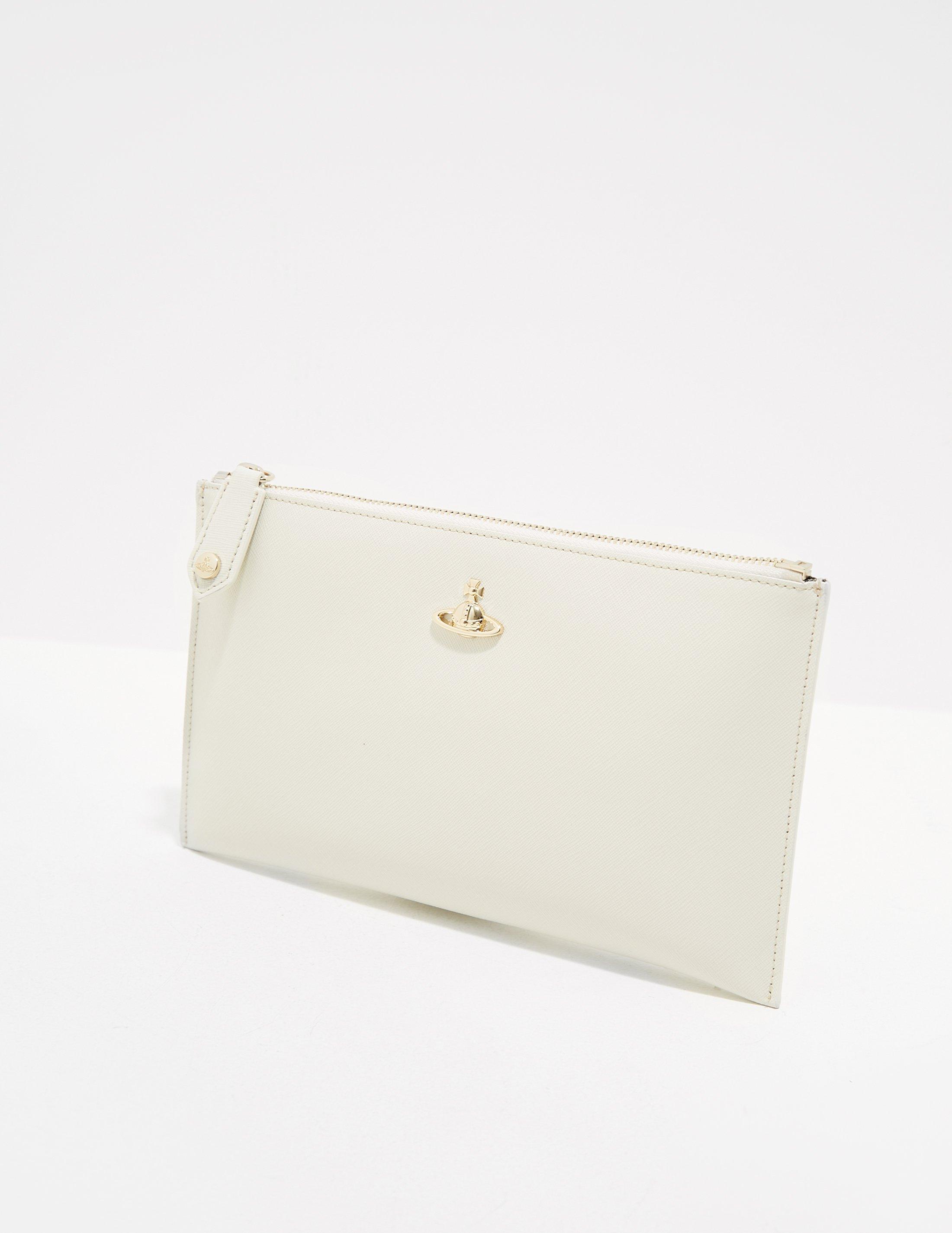Vivienne Westwood Victoria Zip Clutch Bag Ivory in White - Lyst