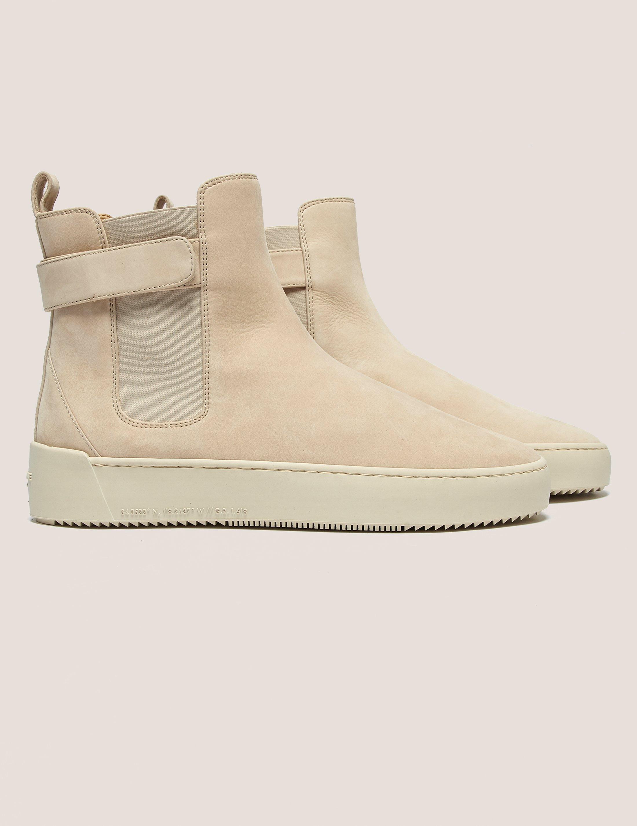 cream suede chelsea boots