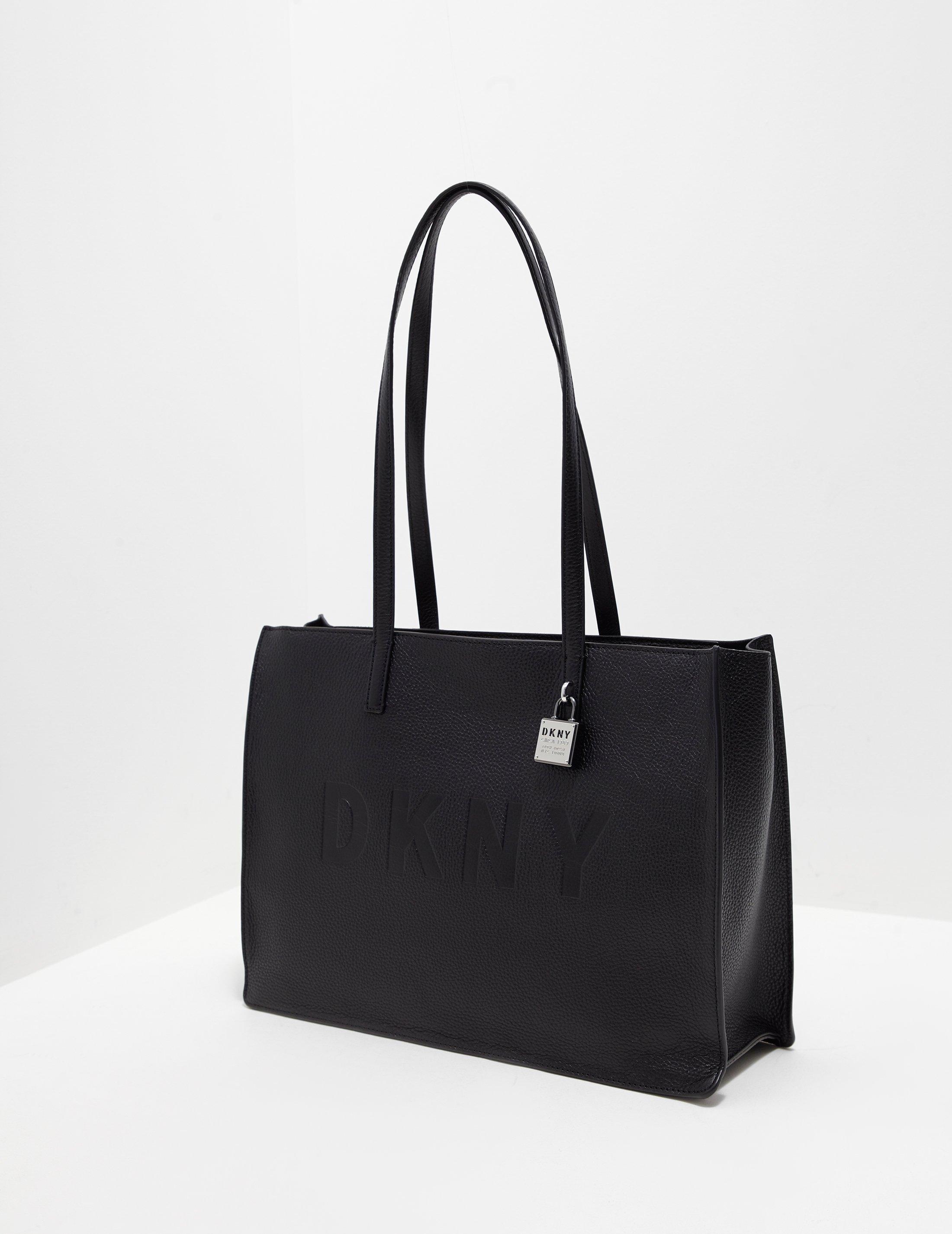 DKNY Leather Commuter Tote Bag Black - Lyst