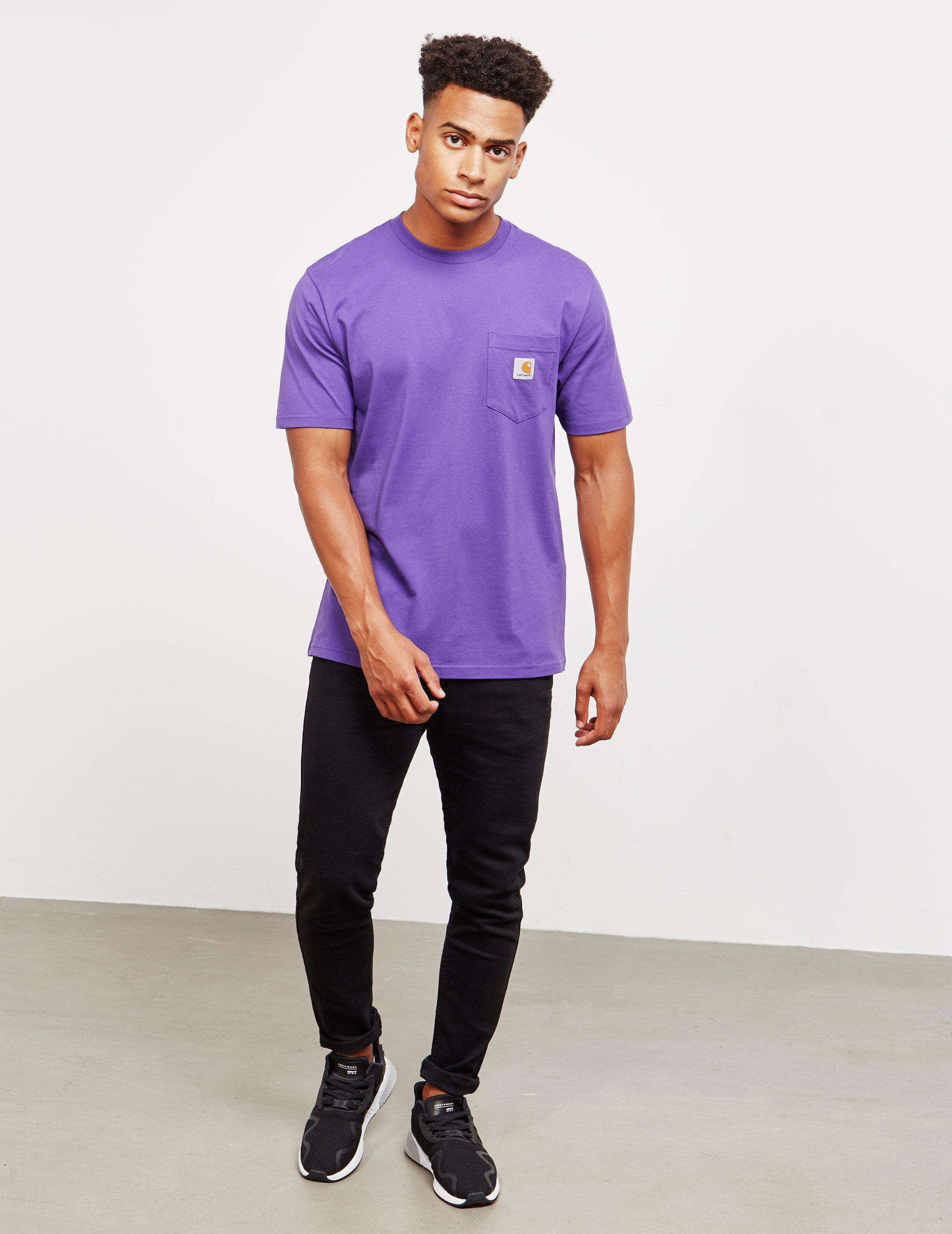 Carhartt WIP Cotton Mens Short Sleeve Pocket T-shirt Purple for Men | Lyst