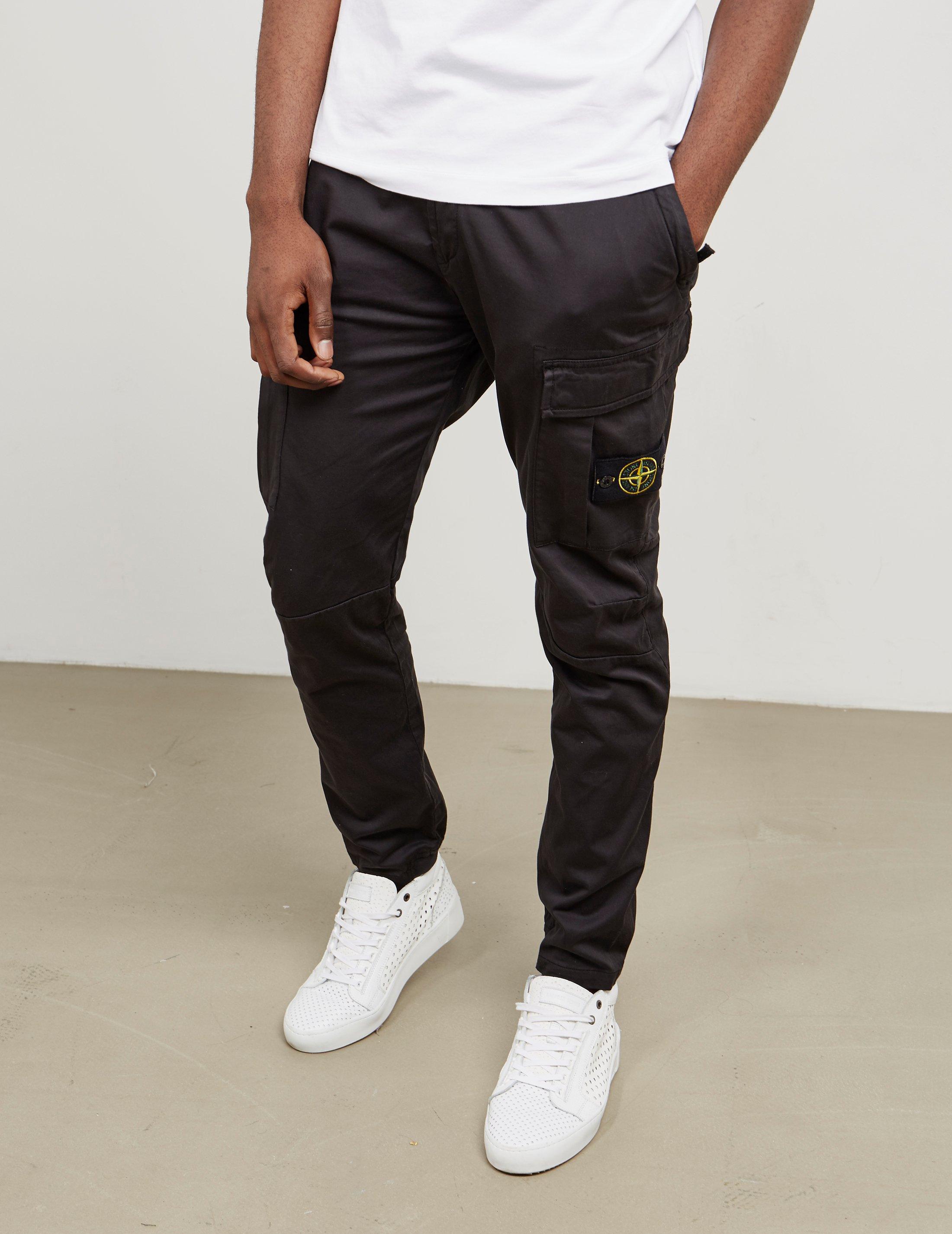 Stone Island Mens Garment Dyed Cargo Pants Black for Men | Lyst