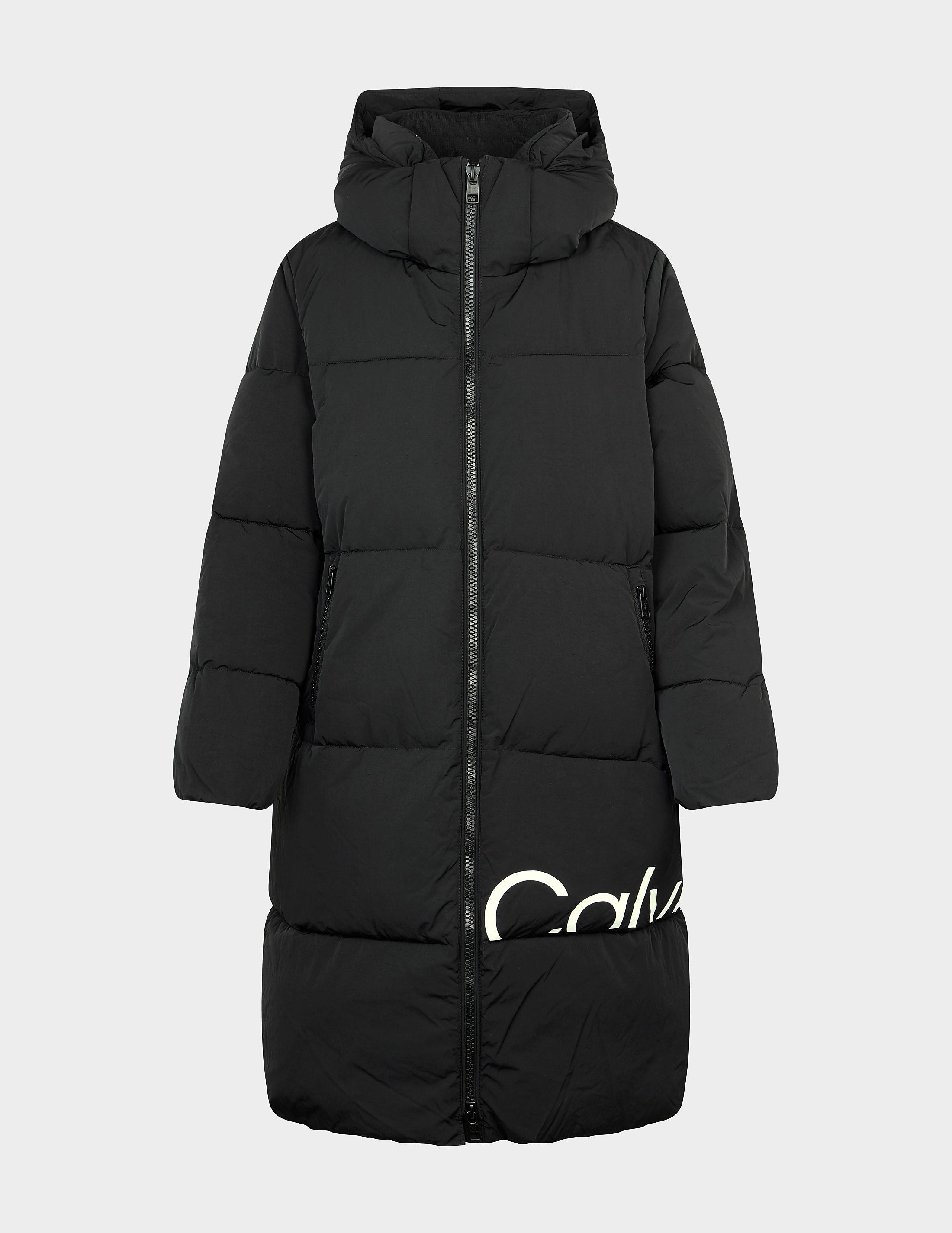 Calvin Klein Logo Oversized Puffer Jacket in Black | Lyst