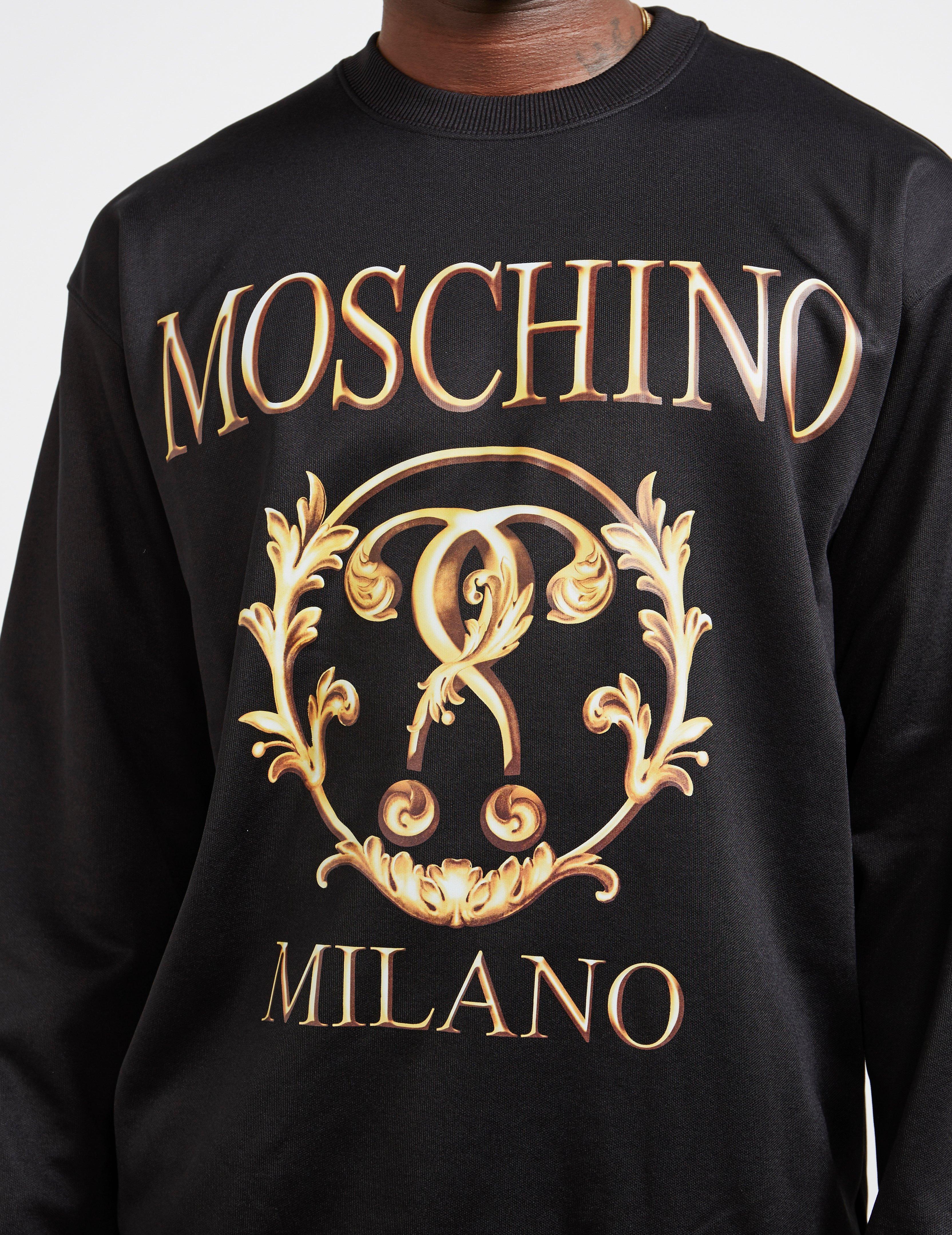 Moschino Gold Print Sweatshirt Black for Men - Lyst
