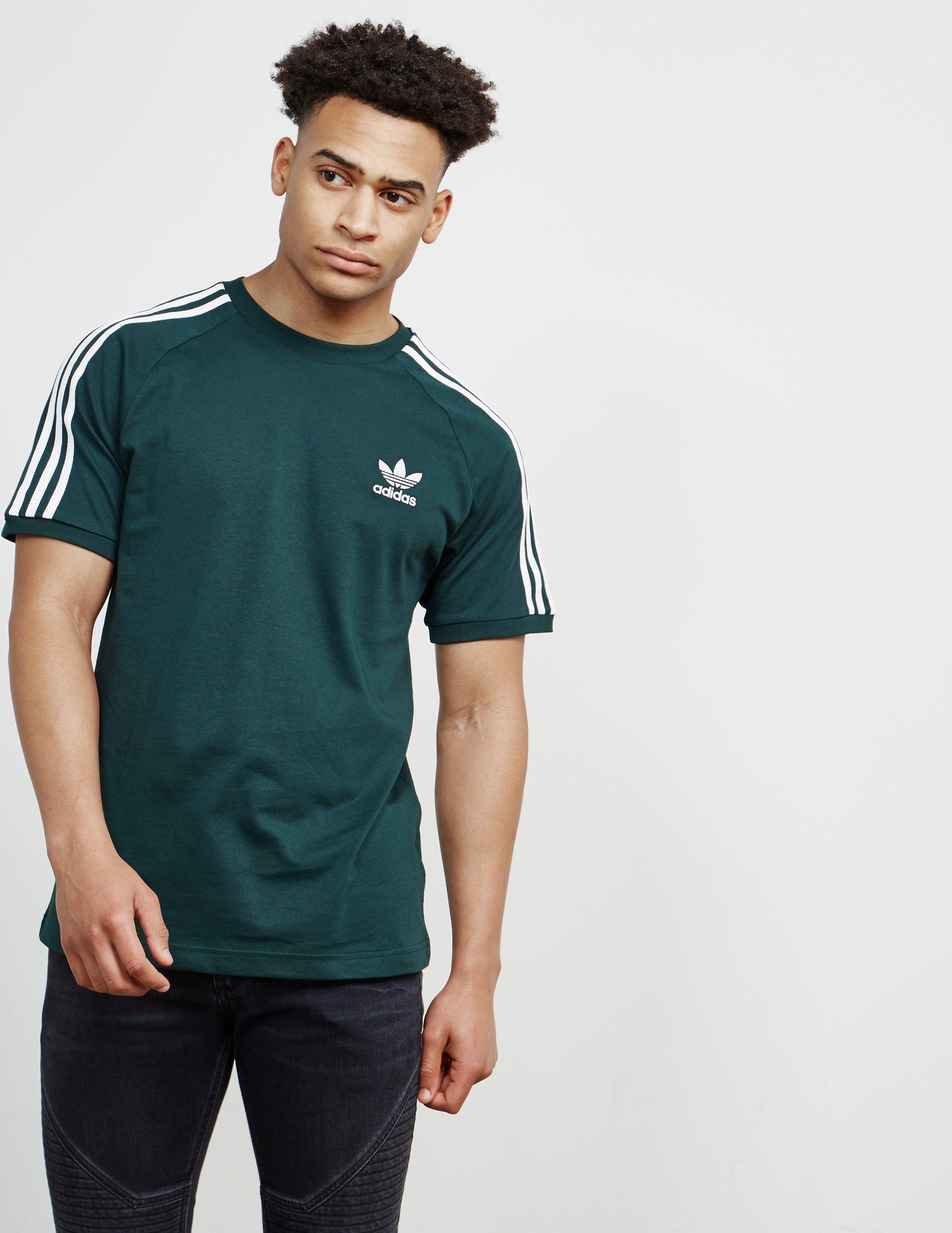 adidas Originals Cotton 3-stripes Short Sleeve T-shirt in Green for Men |  Lyst Canada