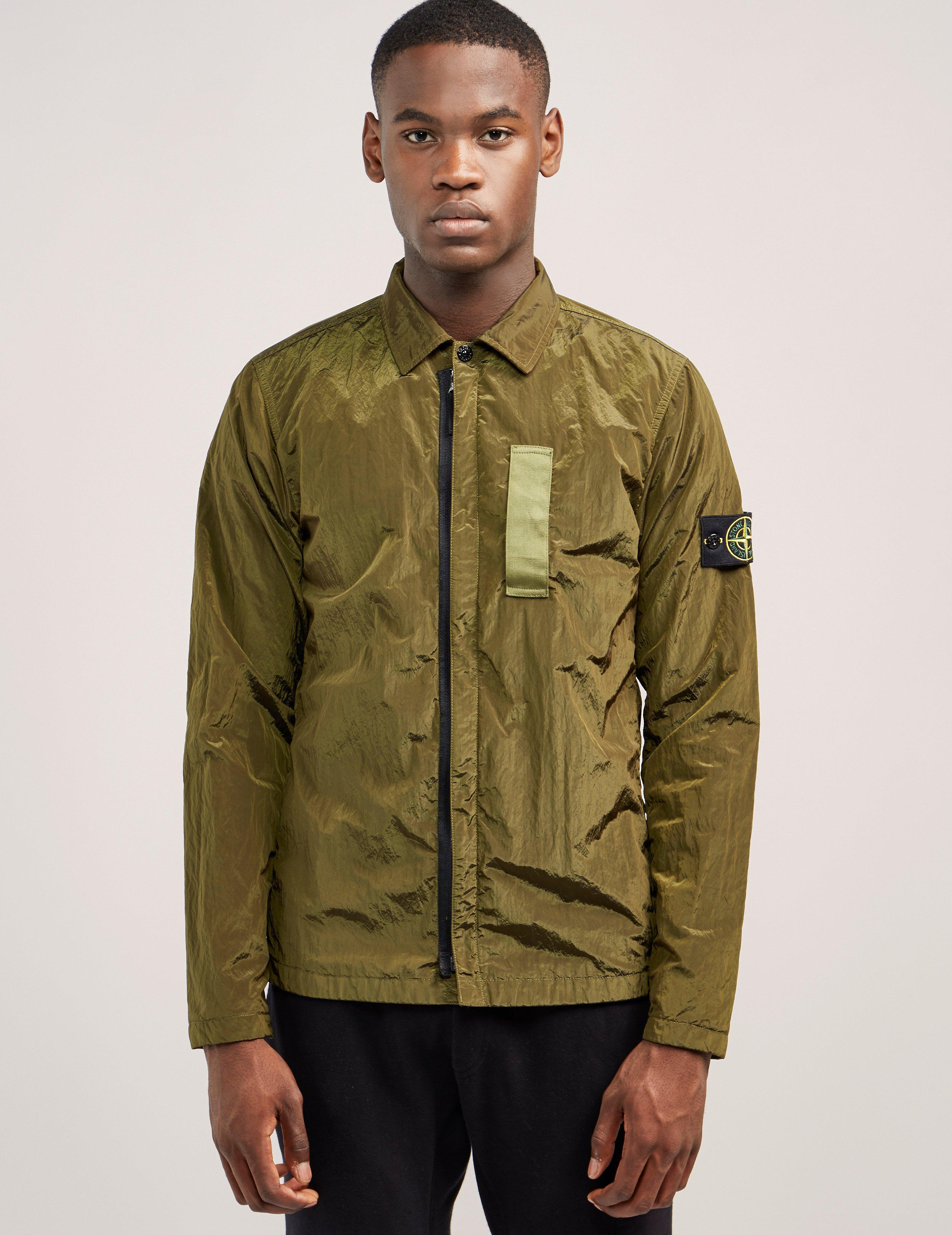 Stone Island Synthetic Nylon Metal Overshirt in Olive (Green) for Men - Lyst
