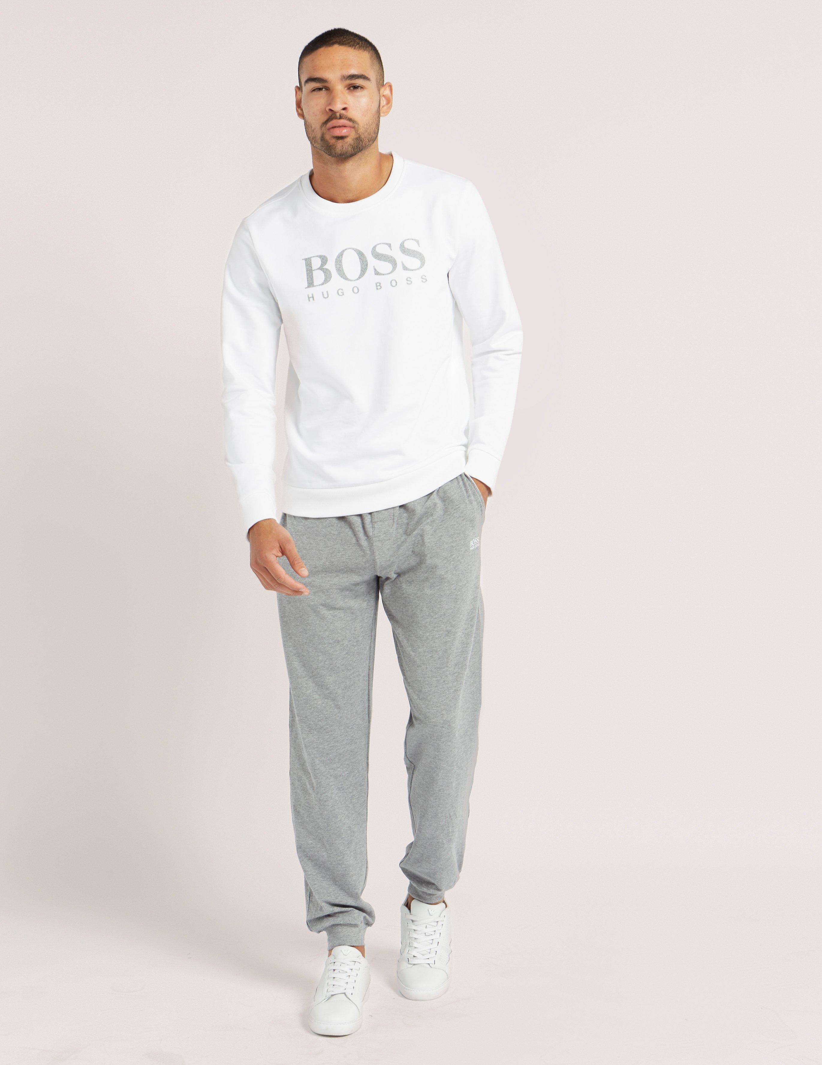 BOSS by Hugo Boss Cotton Heritage Logo Sweatshirt in White for Men - Lyst