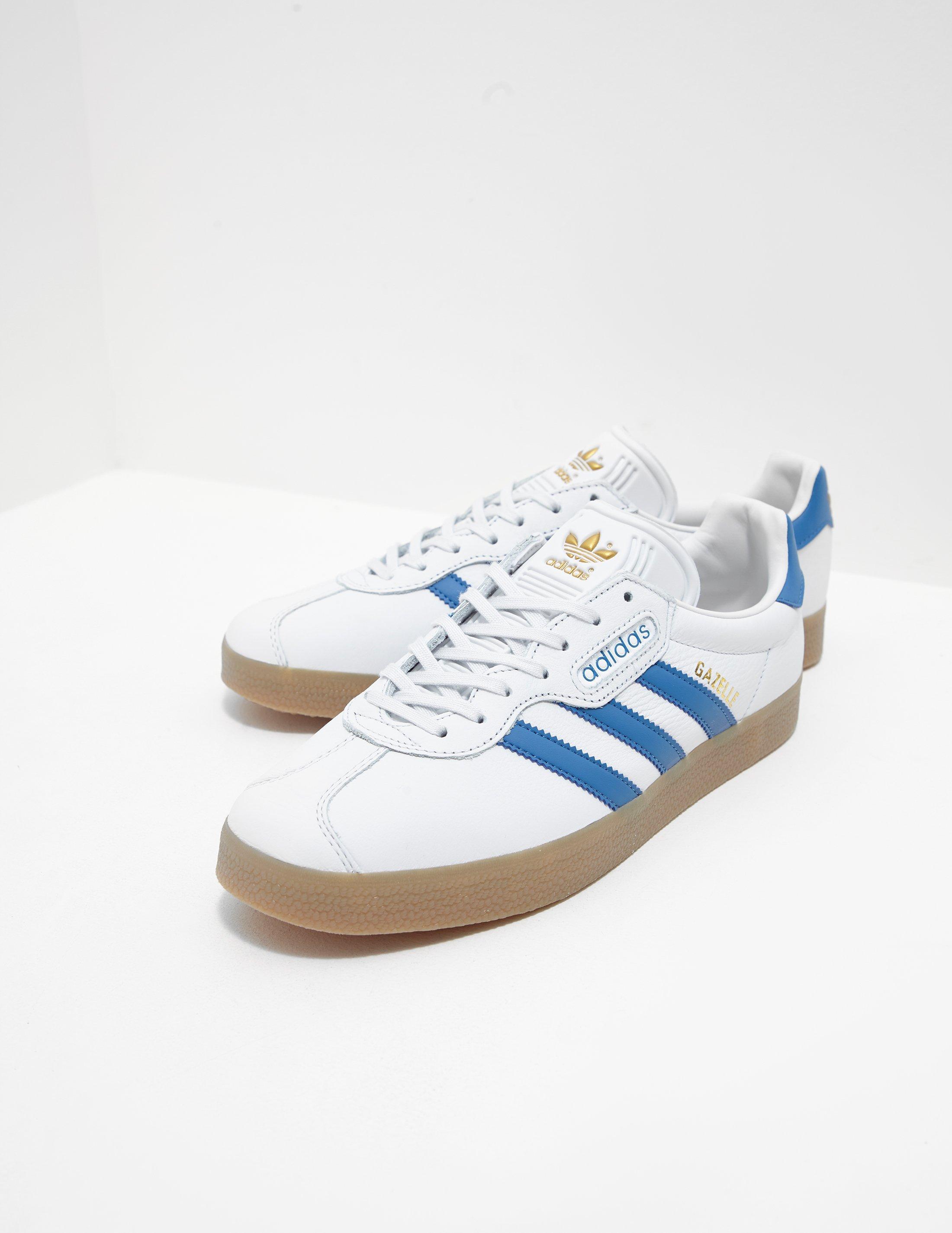 adidas Originals Mens Gazelle Super White/blue for Men | Lyst