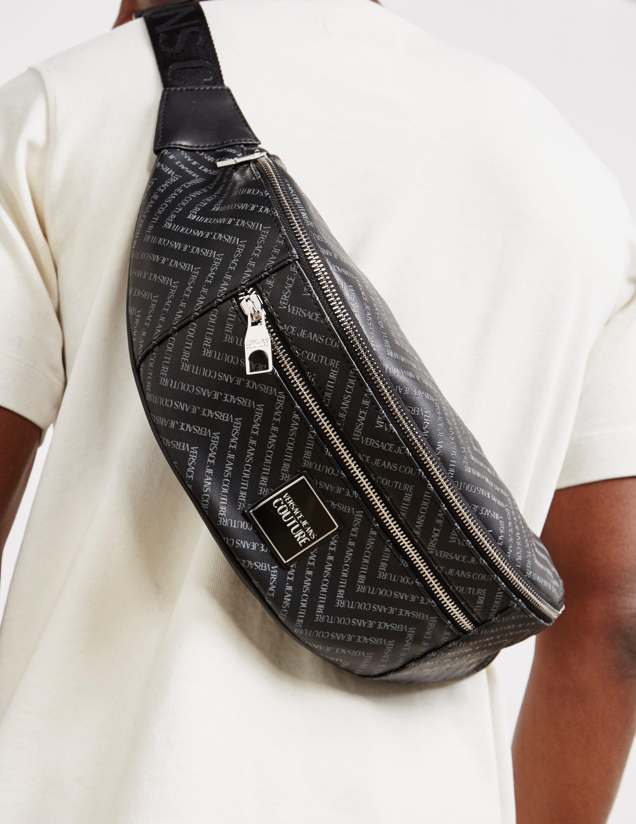 Versace Jeans Couture Chevron Bum Bag Black for Men | Lyst