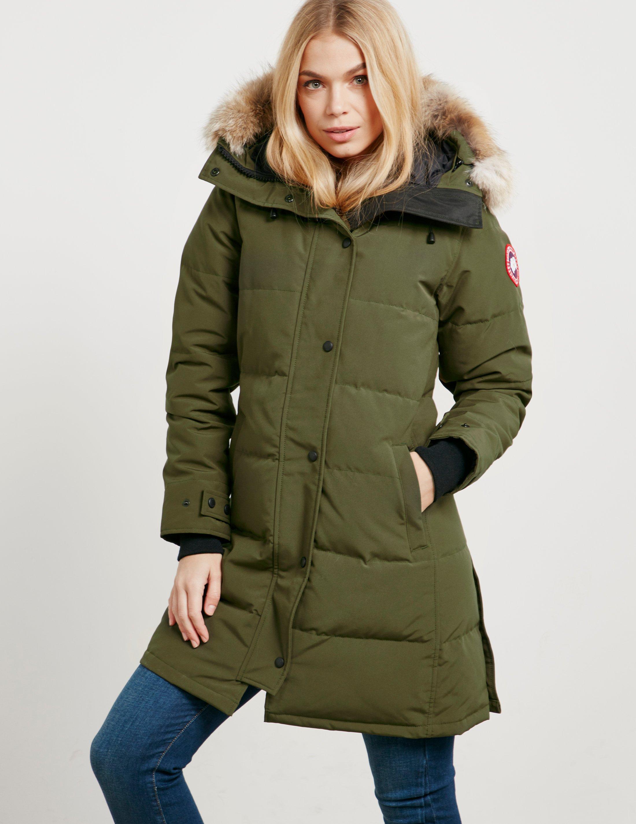 Canada Goose Womens Shelburne Padded Parka Jacket Green | Lyst