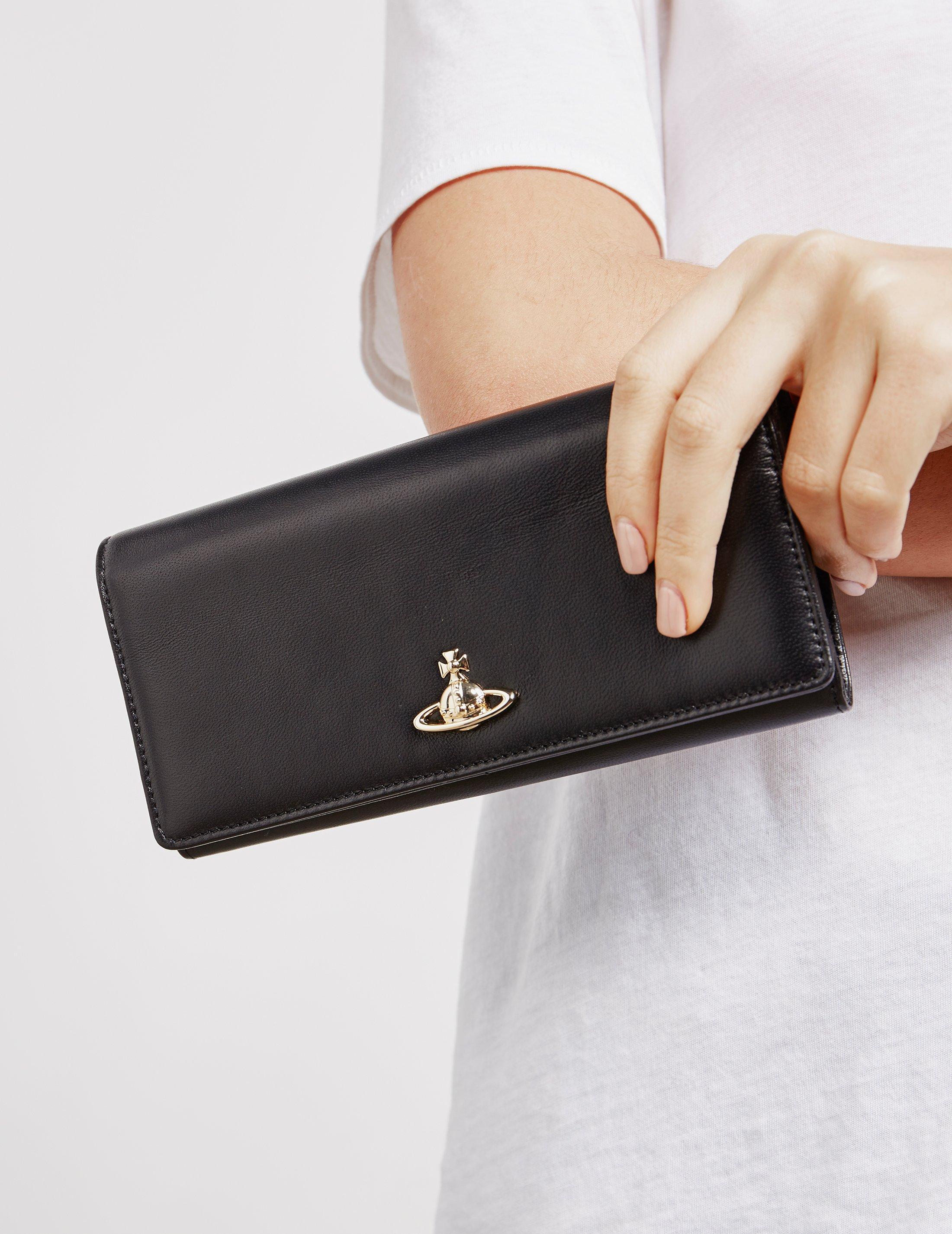 Vivienne Westwood Leather Victoria Double Snap Purse Black - Lyst