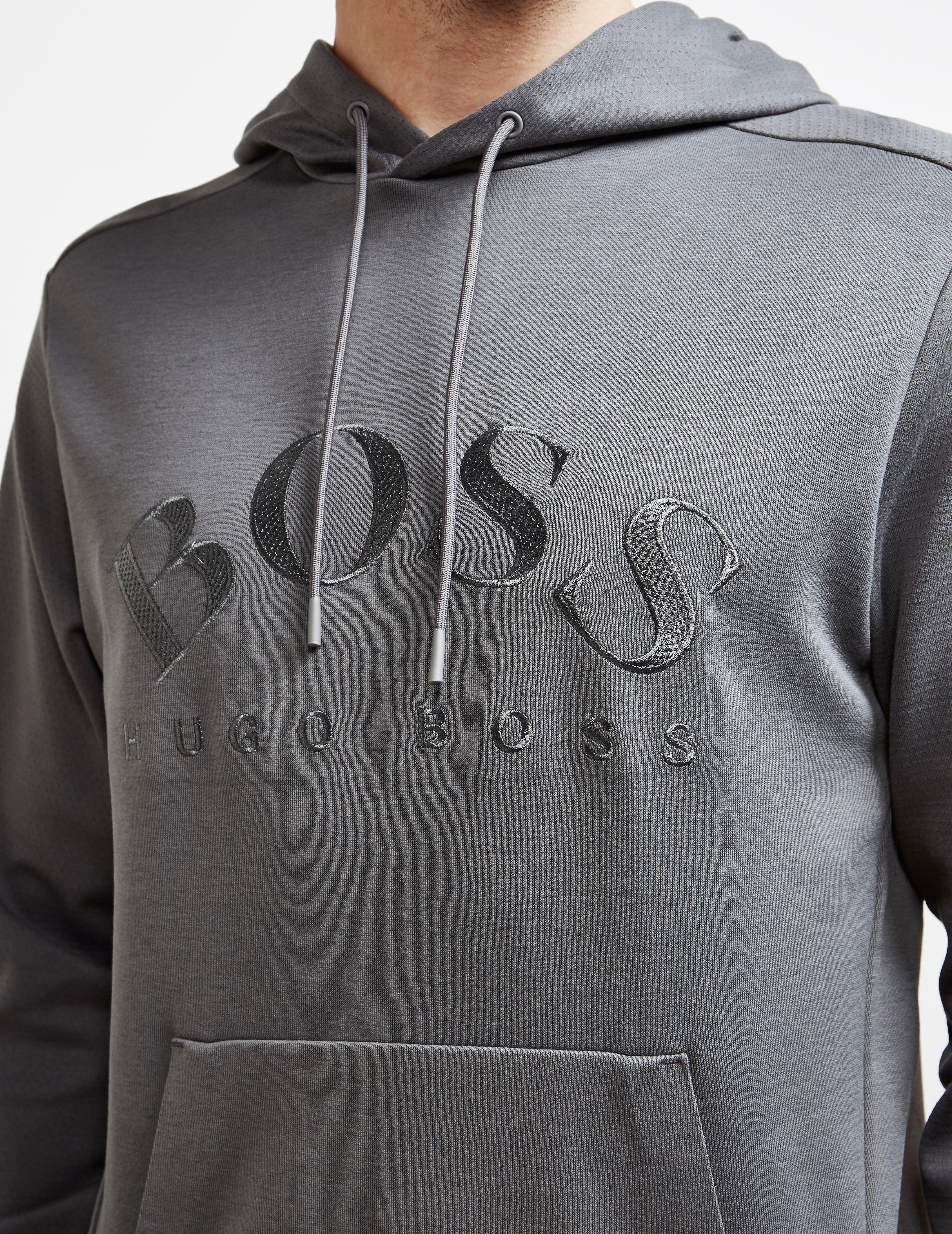 Grey gym and workout clothes Hoodies BOSS by HUGO BOSS Soody Point Hoodie in Grey Mens Clothing Activewear for Men 