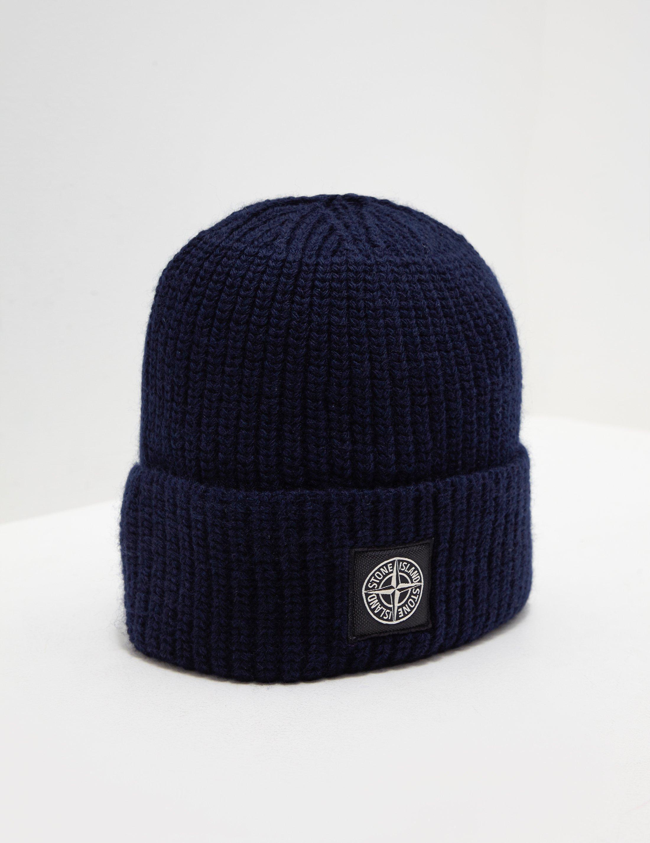 stone island beanie navy