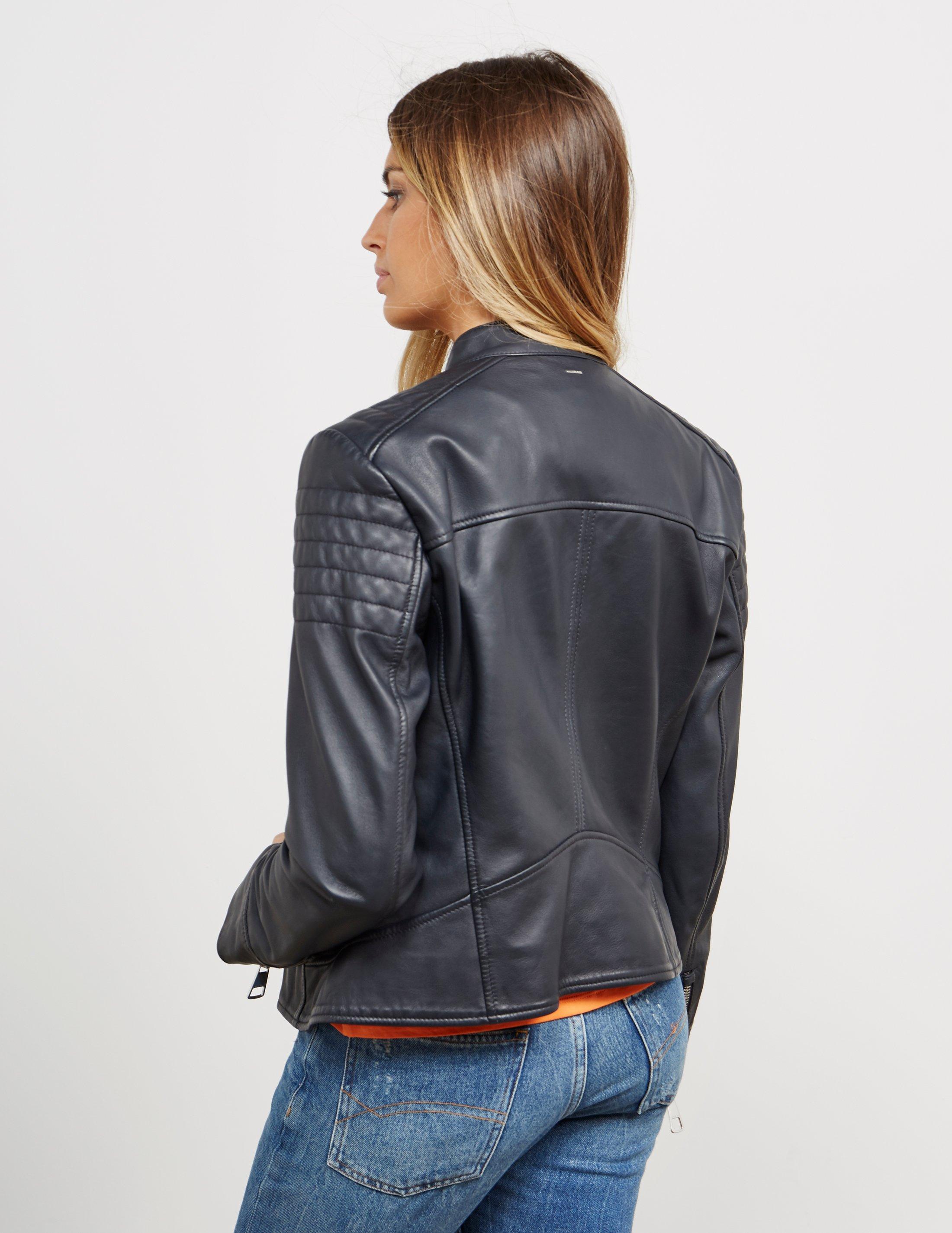 hugo boss leather jacket ladies