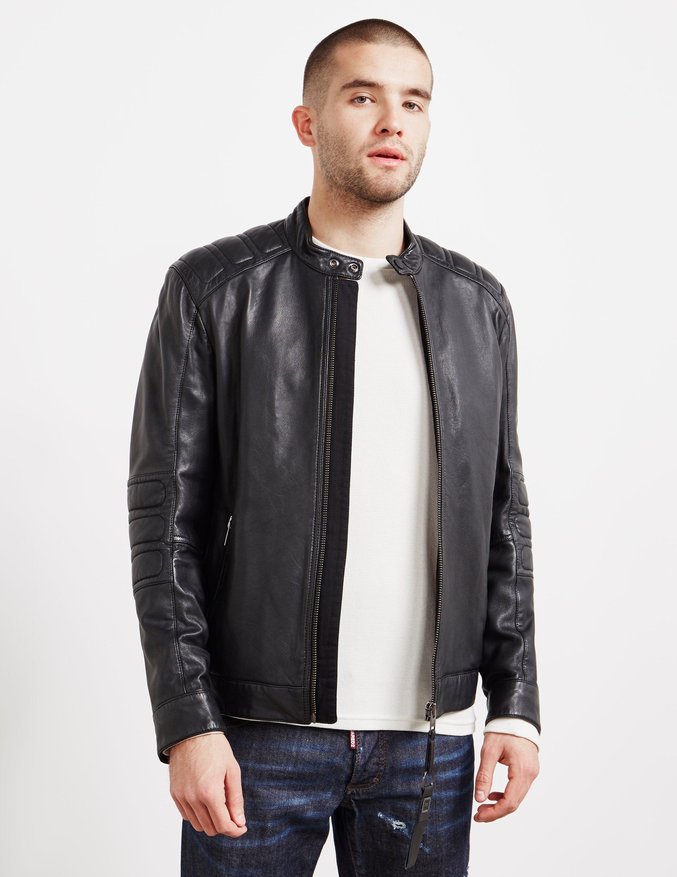 hugo boss lefox leather jacket