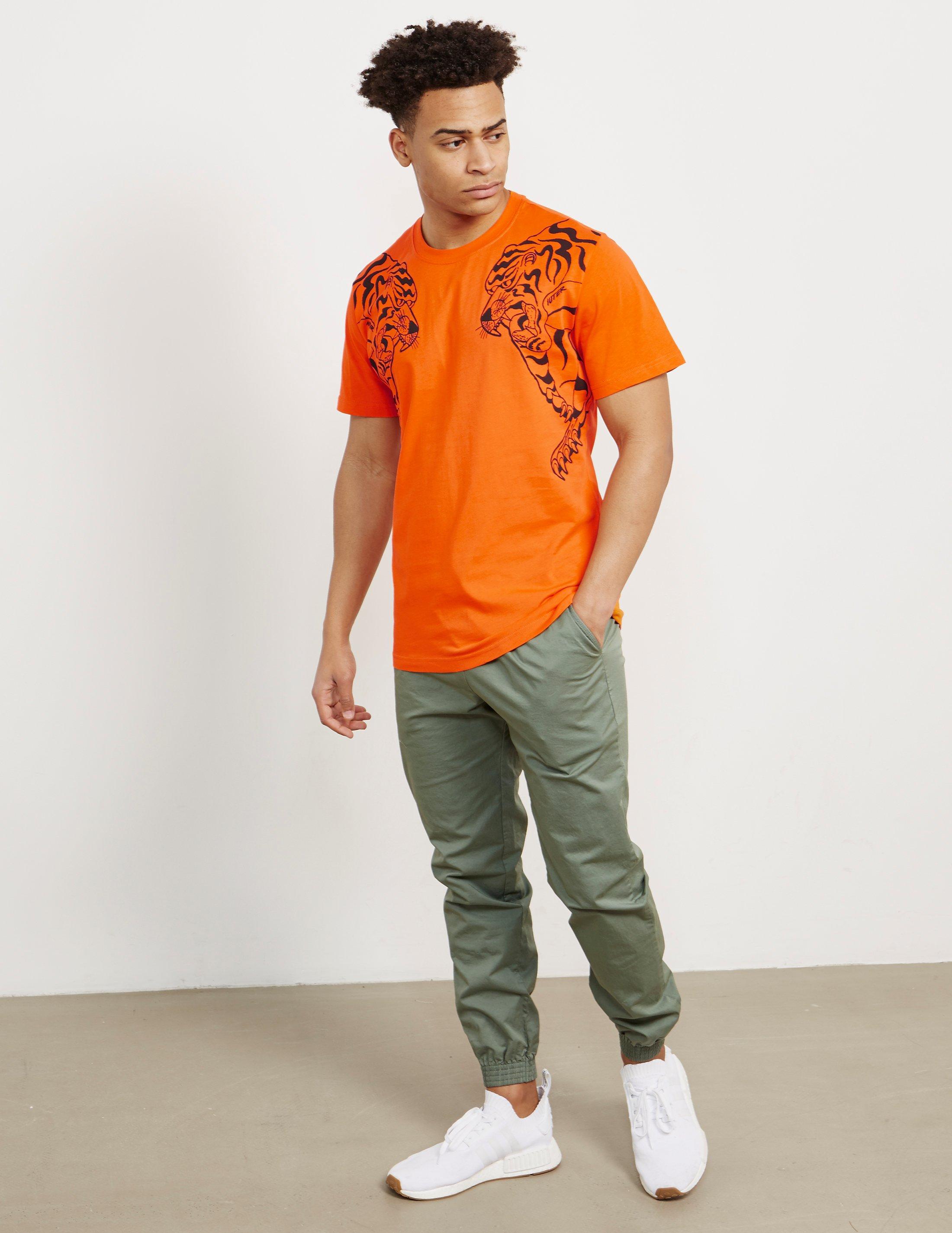 mens orange shirt outfit