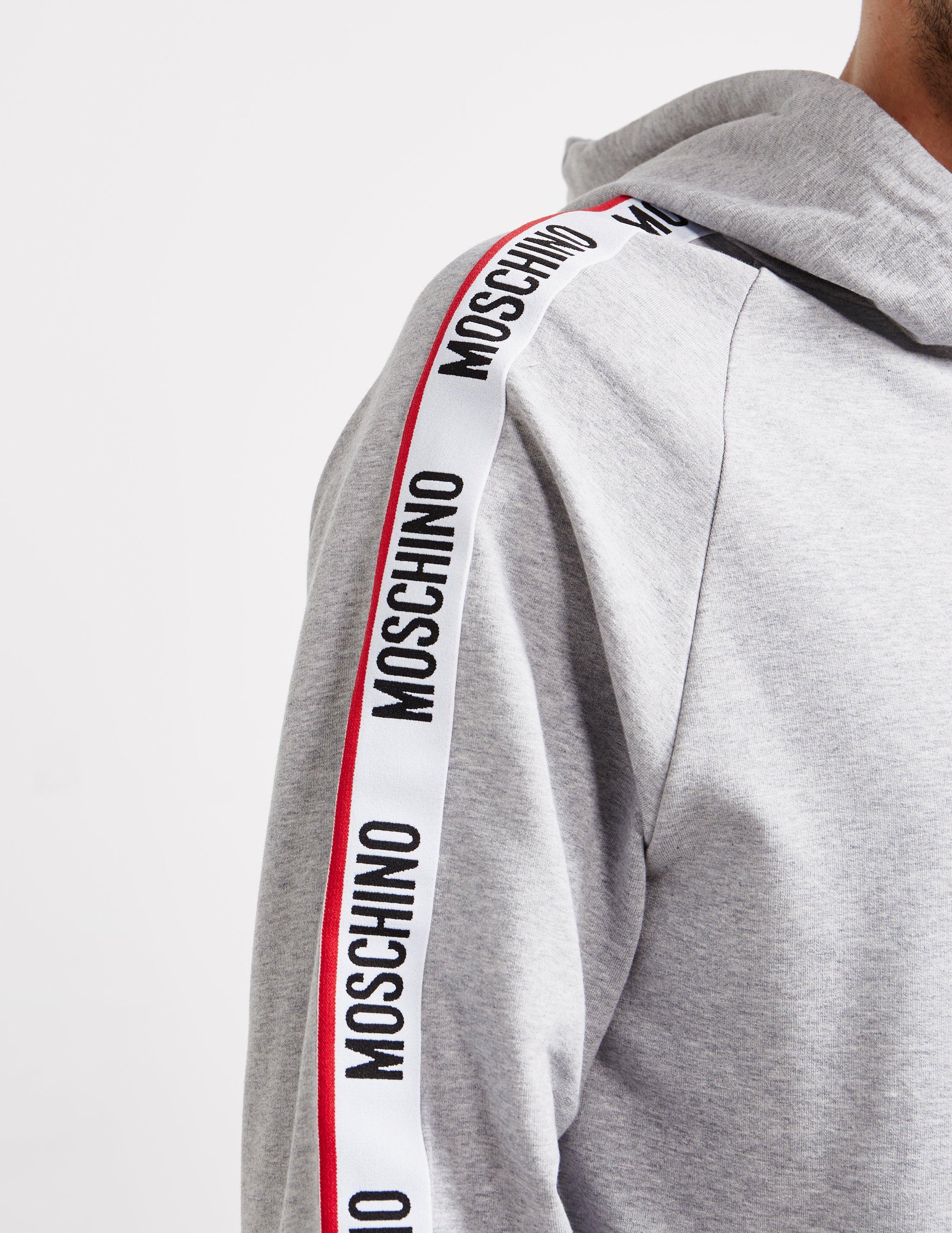 moschino tape hoodie grey