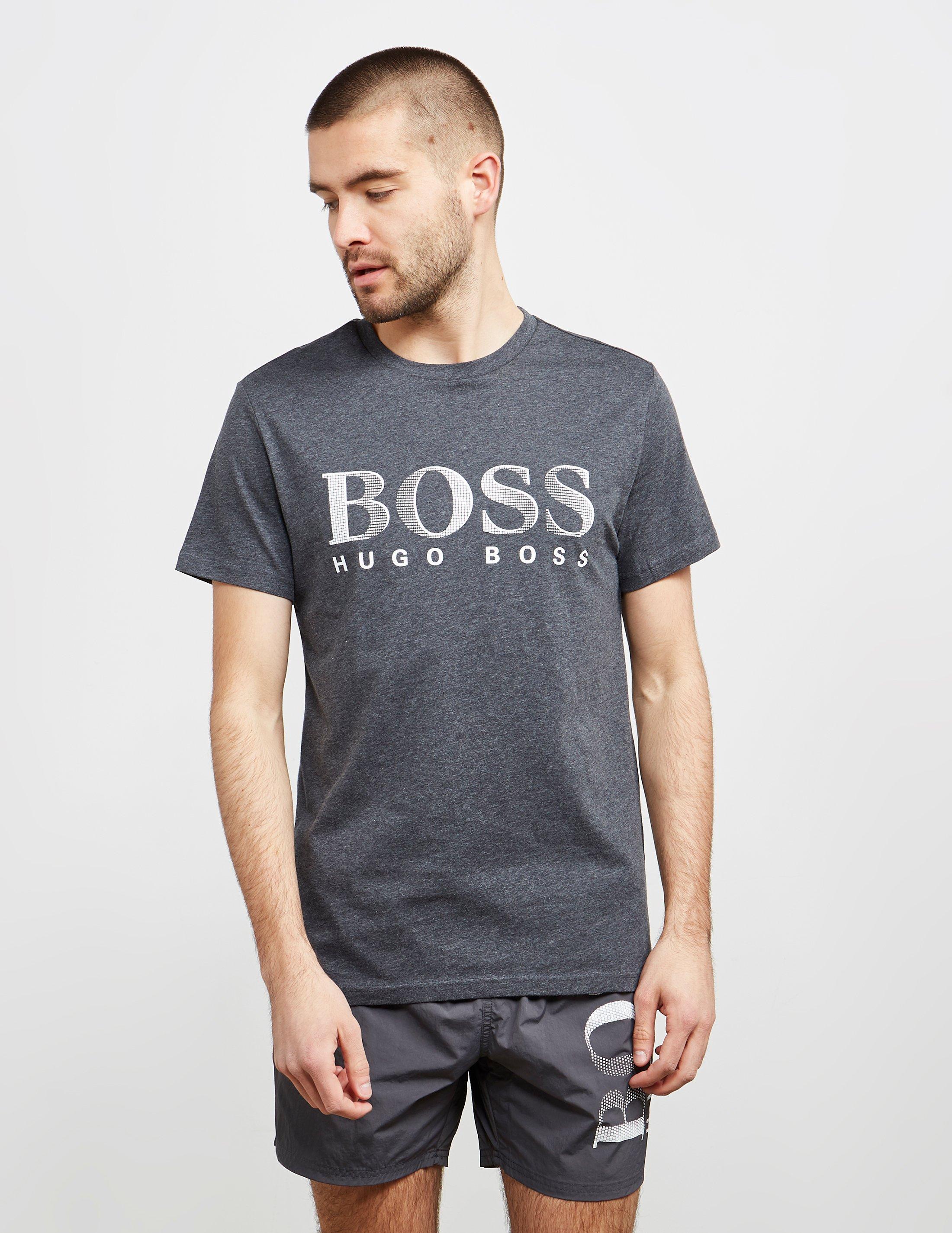 BOSS by HUGO BOSS Cotton Uva Logo Short Sleeve T-shirt Grey in Gray for Men  - Lyst