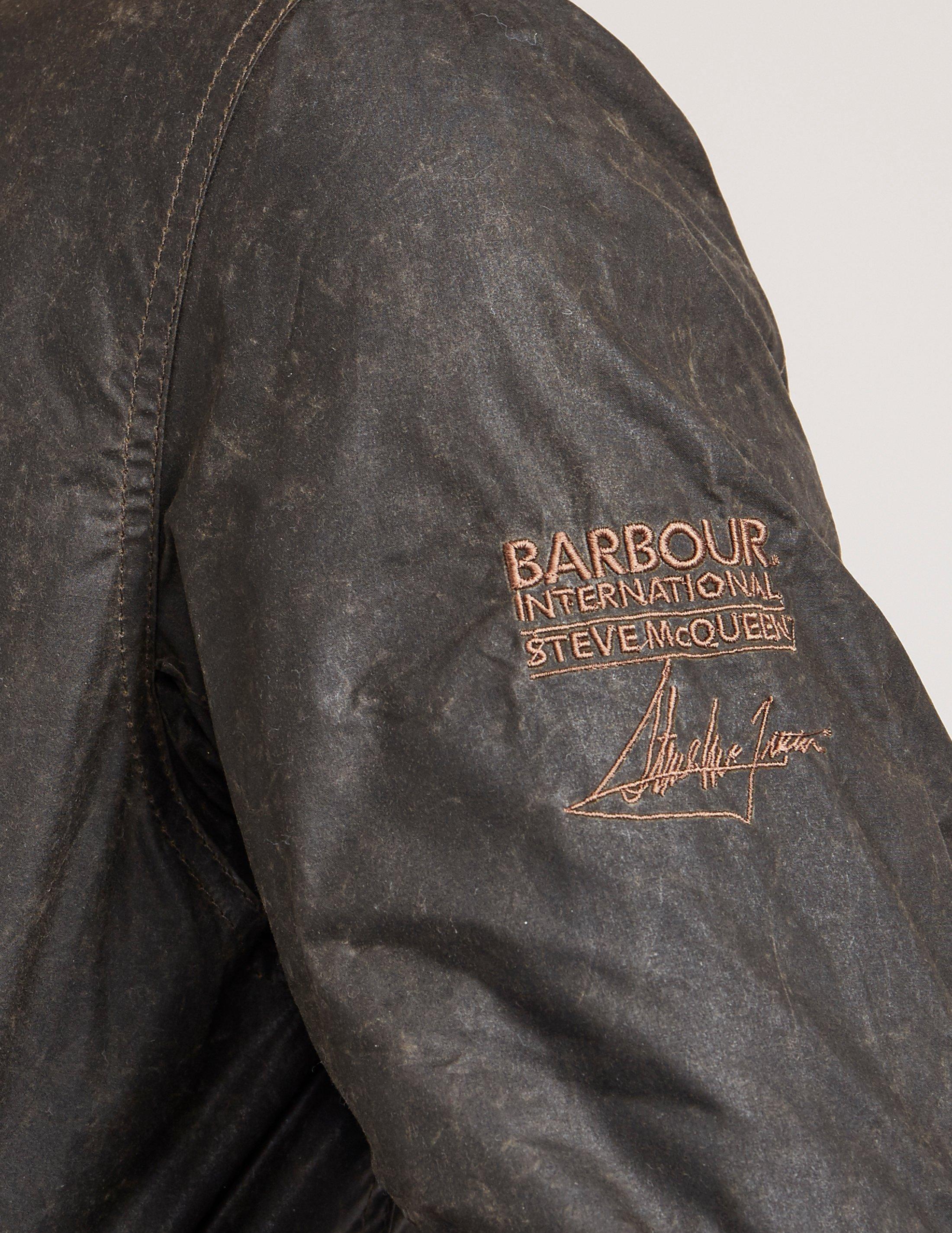 Barbour Cotton International Steve Mcqueen Tread Wax Jacket in Olive  (Green) for Men | Lyst