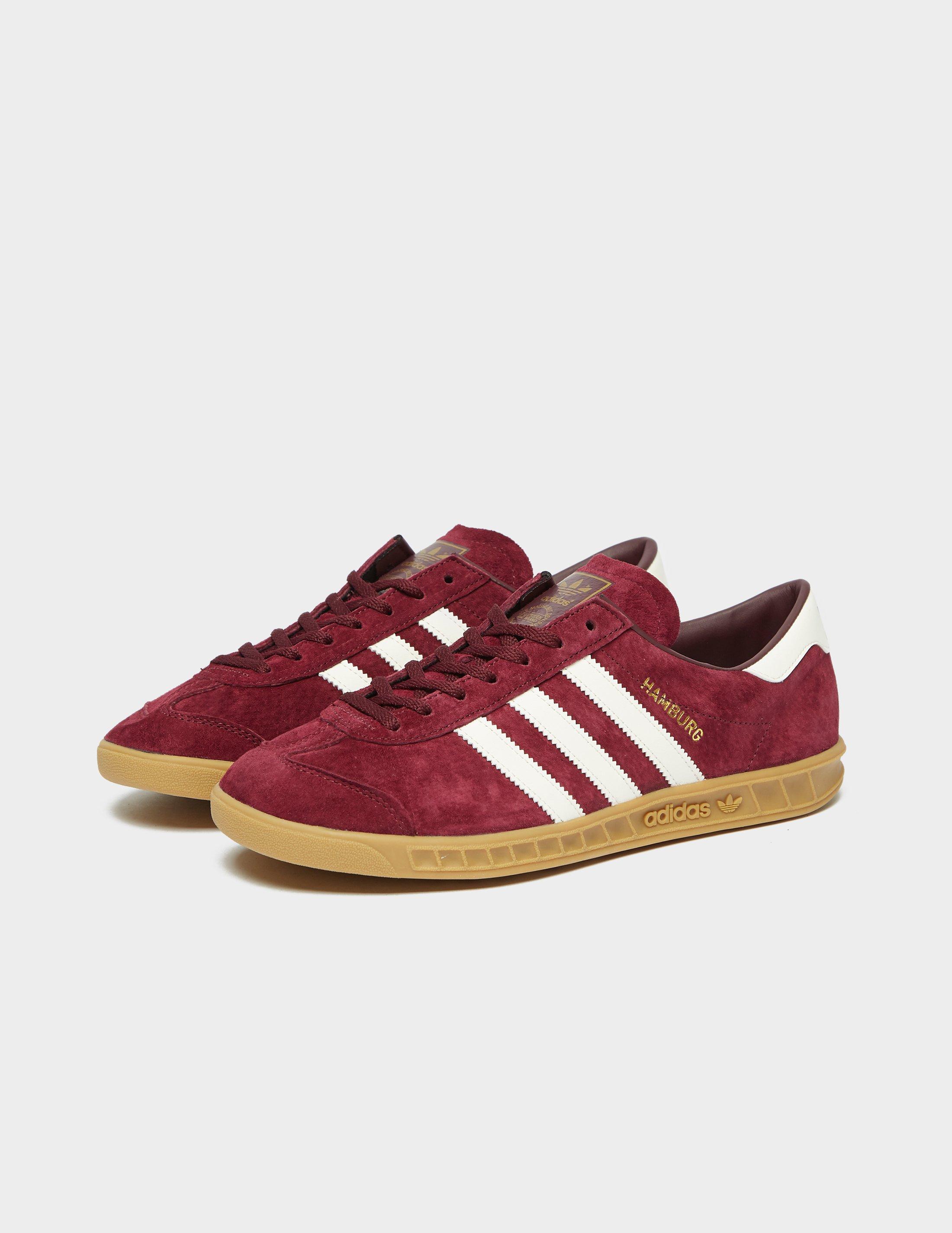 adidas Originals Lace Hamburg Trainers Burgundy in Red/White (Red) for Men  | Lyst