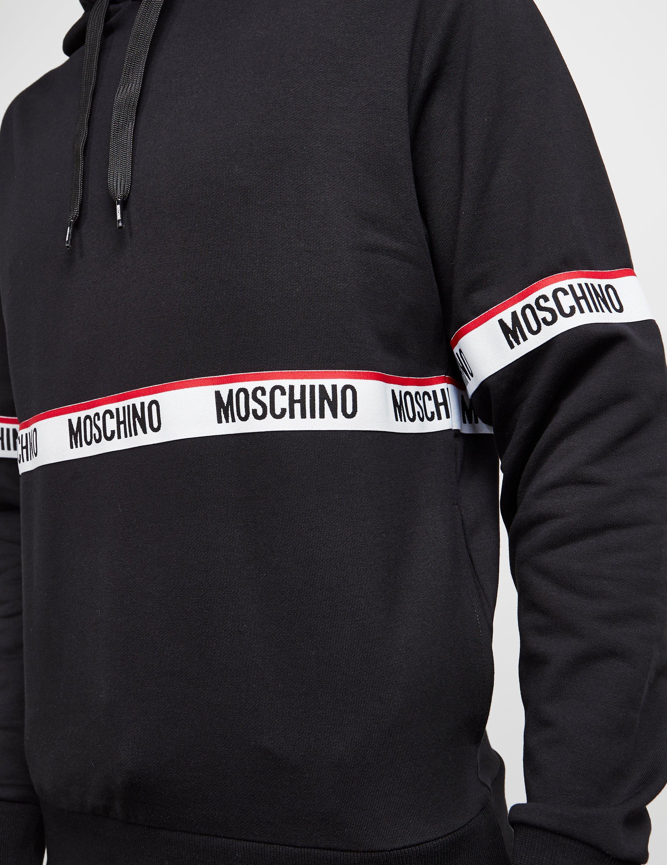 moschino tape hoodie