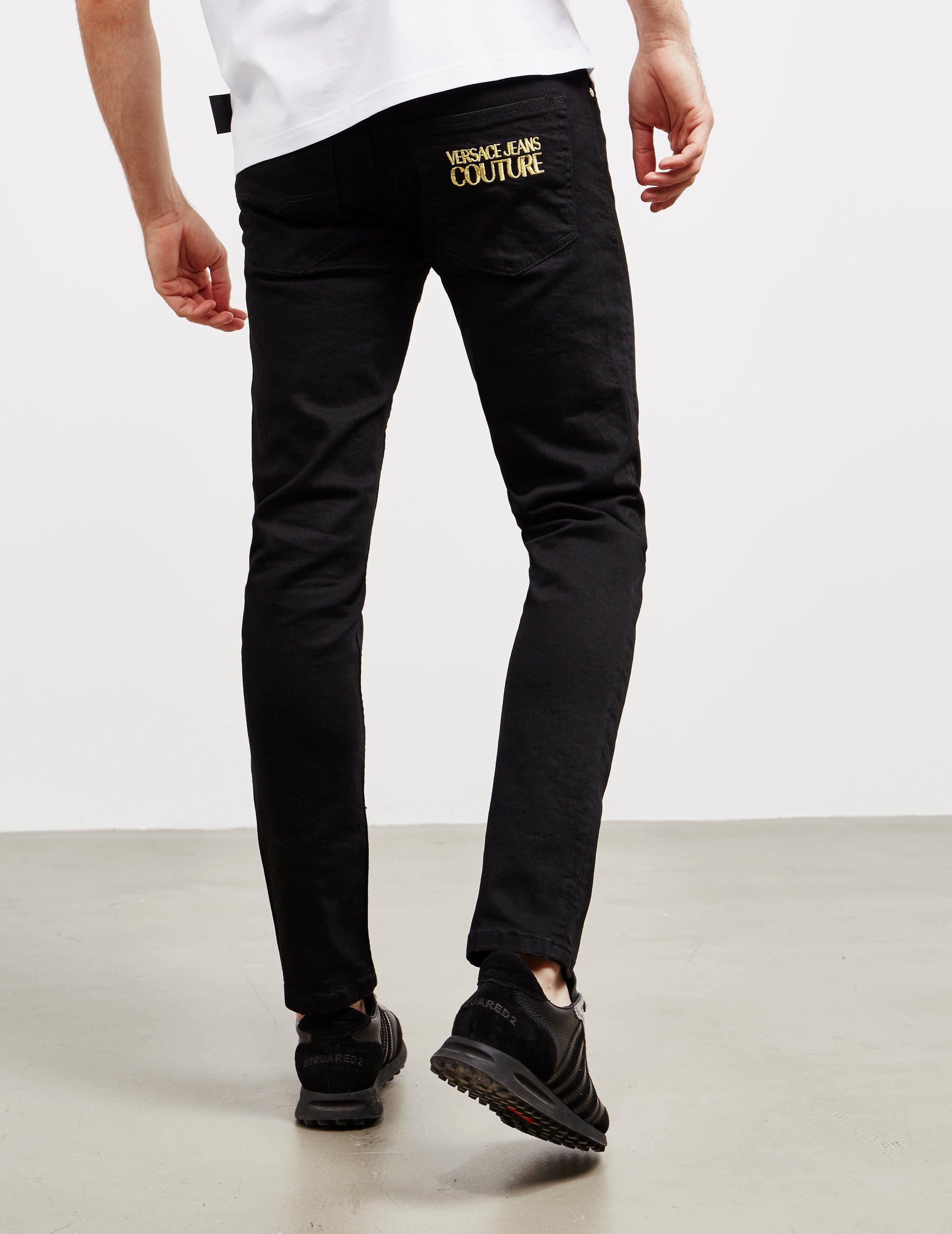 Versace Jeans Denim Skinny Fit Jeans Black for Men - Lyst