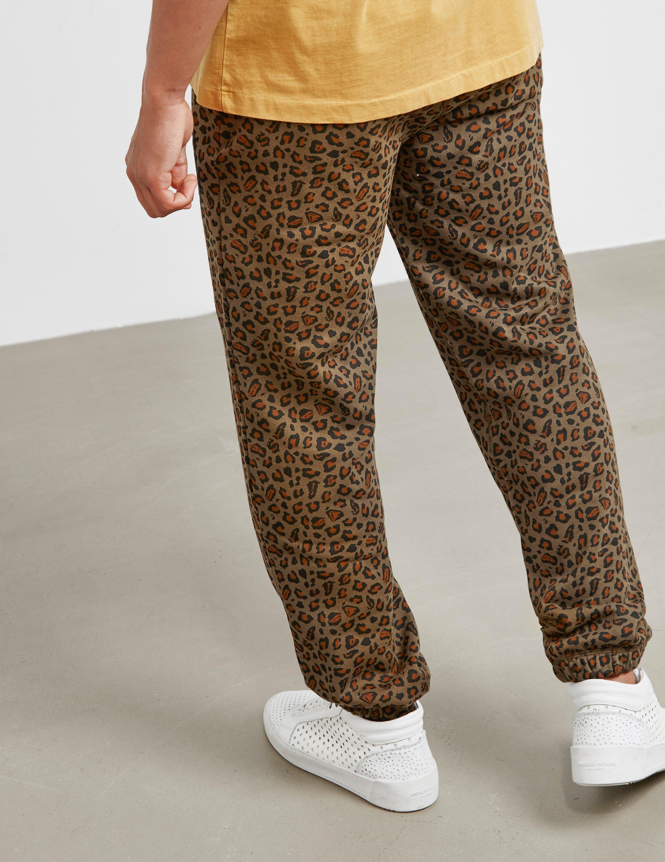 leopard track pants