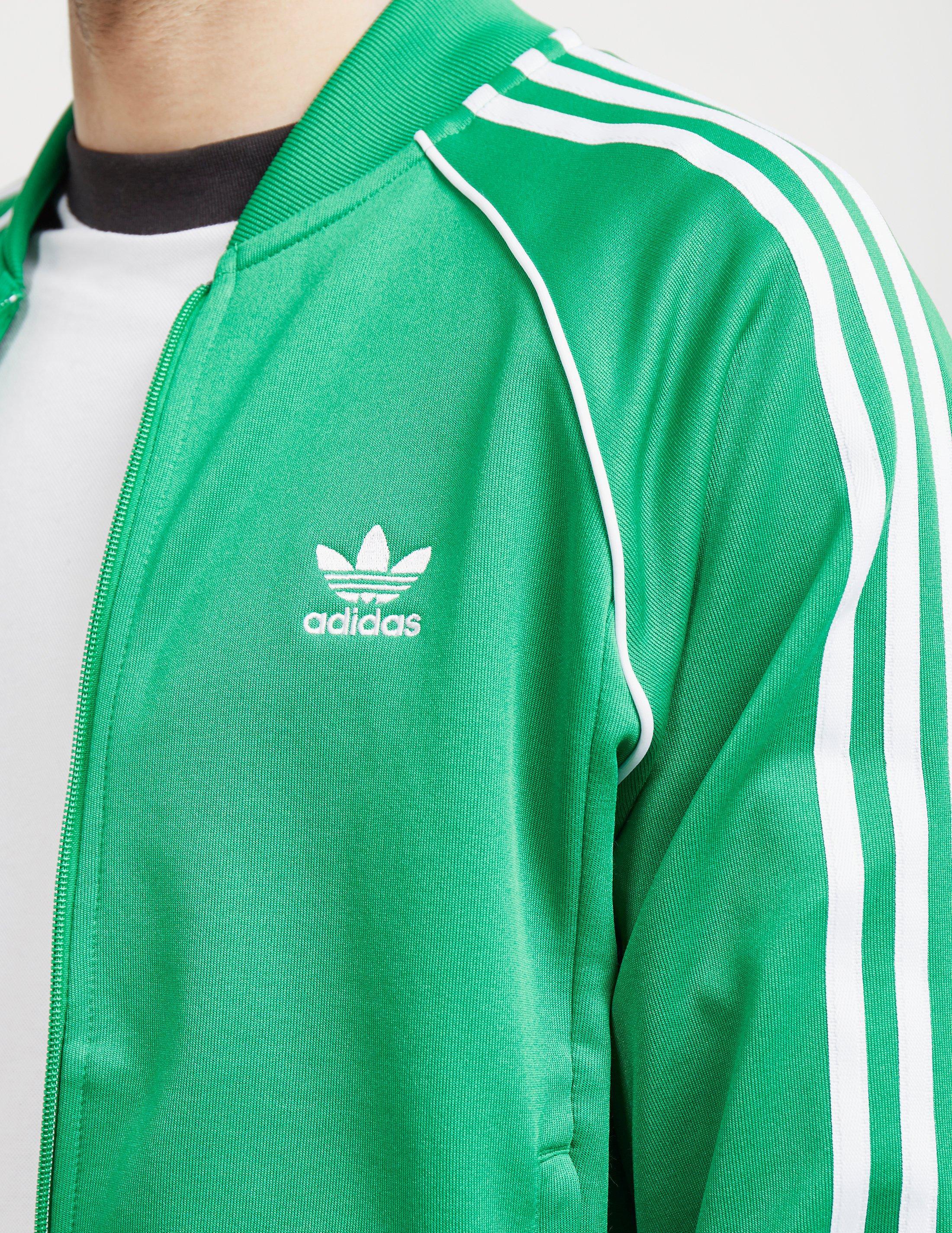 adidas Originals Synthetic Mens Superstar Full Zip Track Top Green for Men  | Lyst