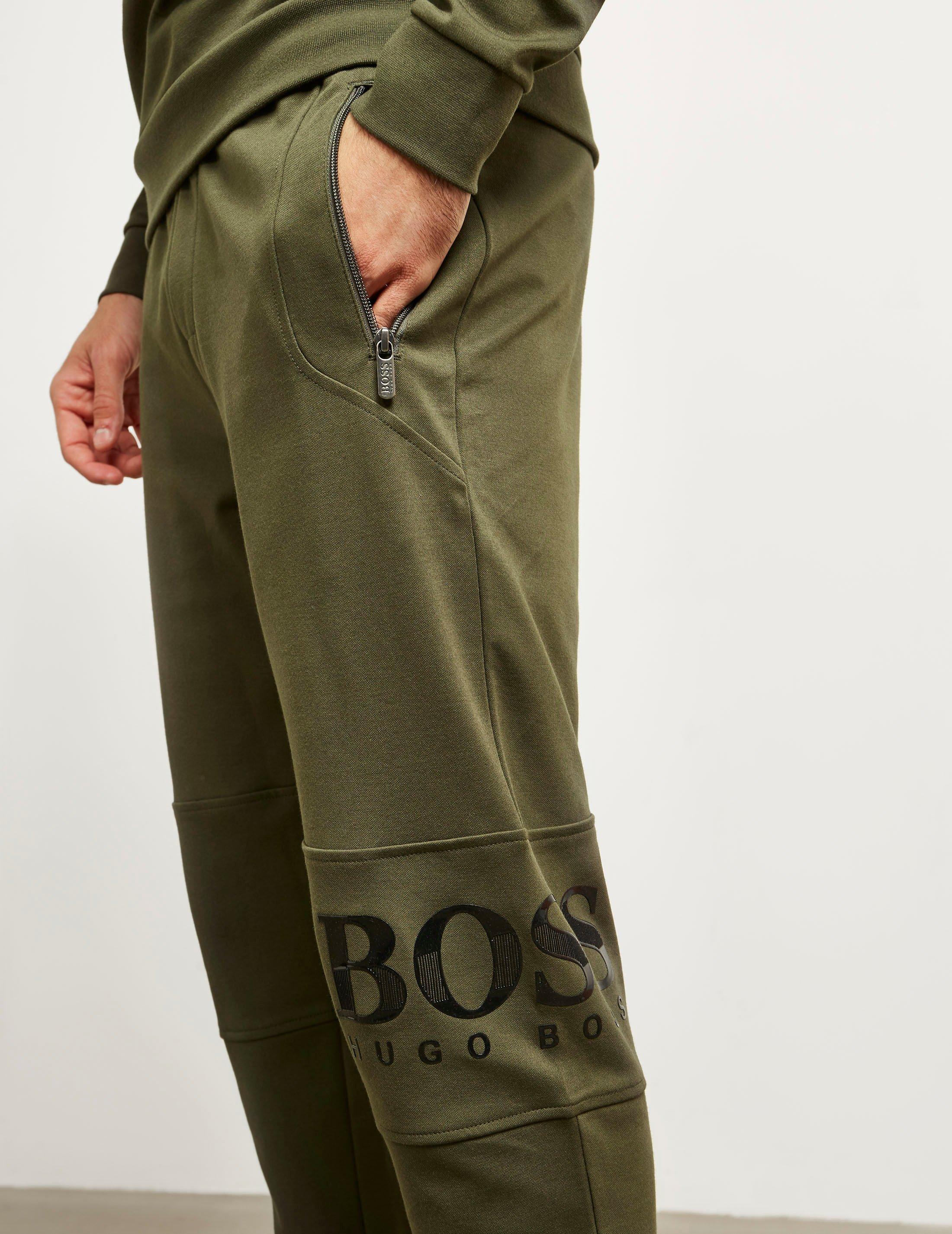 boss gel logo cuffed fleece pants
