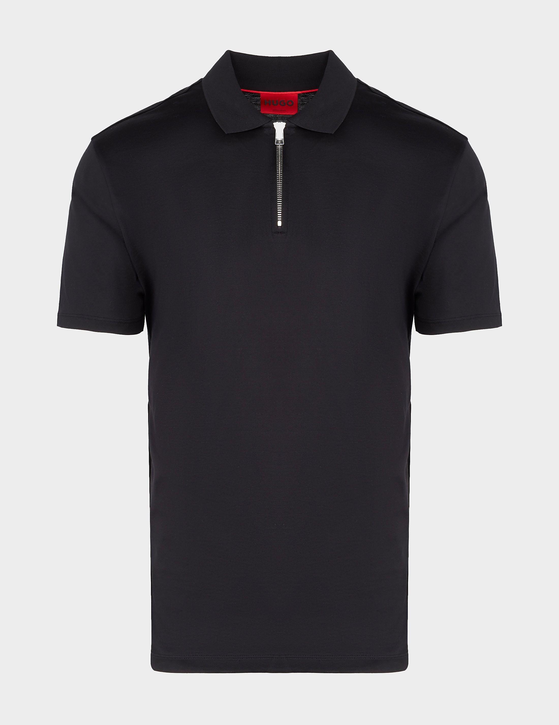 HUGO Frame Zip Polo Shirt in Black for Men | Lyst