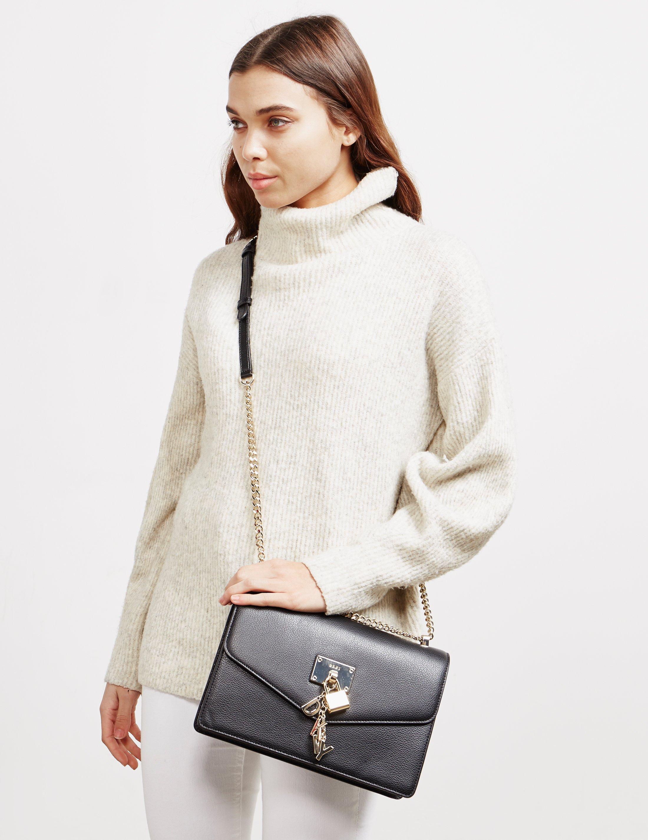 DKNY Leather Elissa Large Shoulder Bag - Online Exclusive Black | Lyst